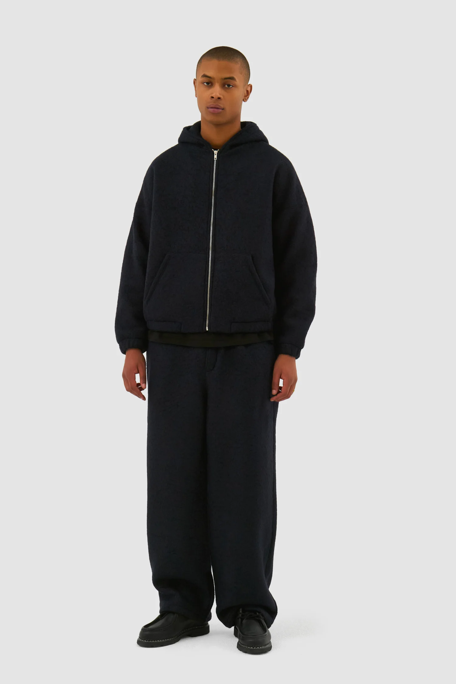 Boiled Wool Pants - Navy - Image 4