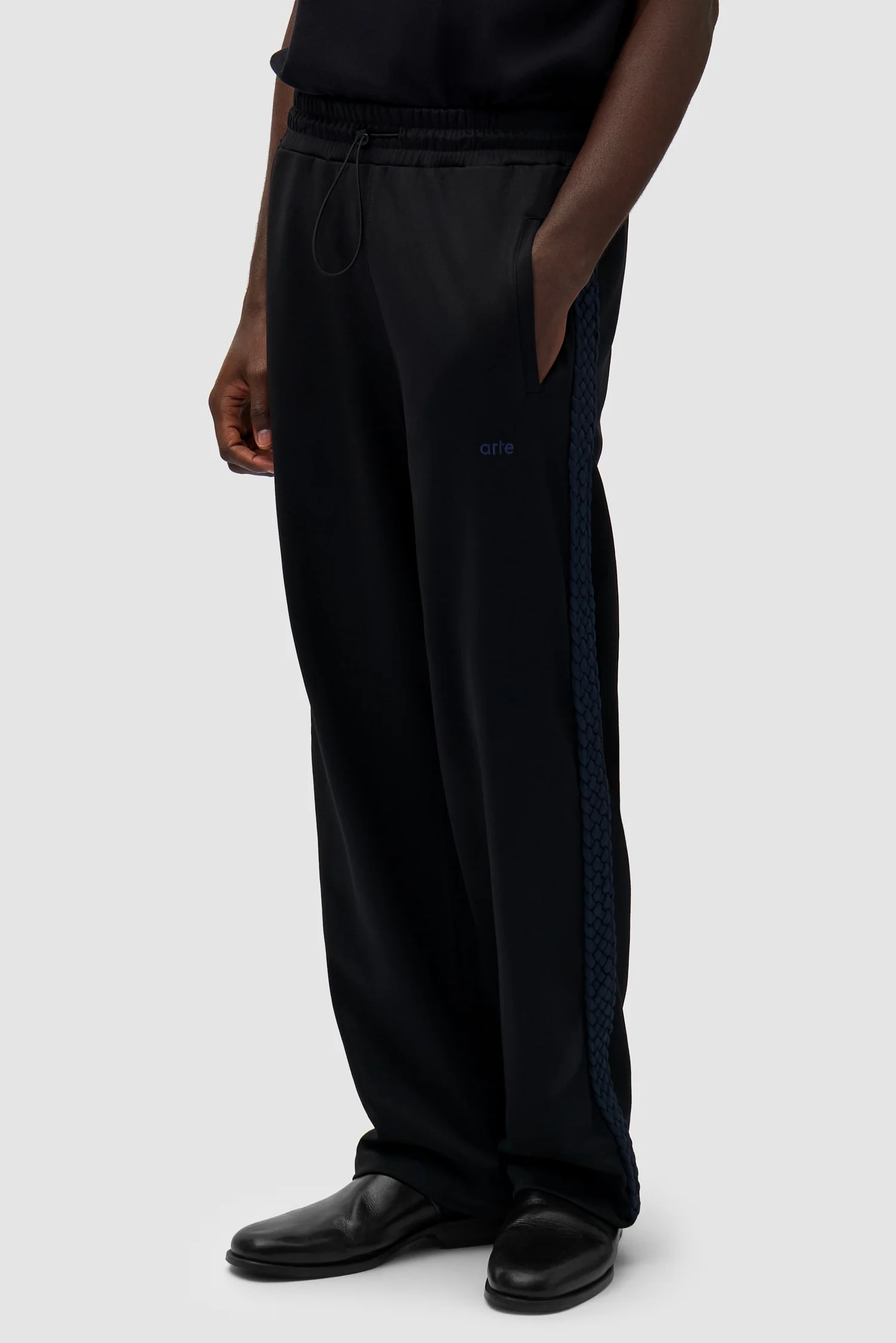 Braid Strip Pants - Black - Image 3