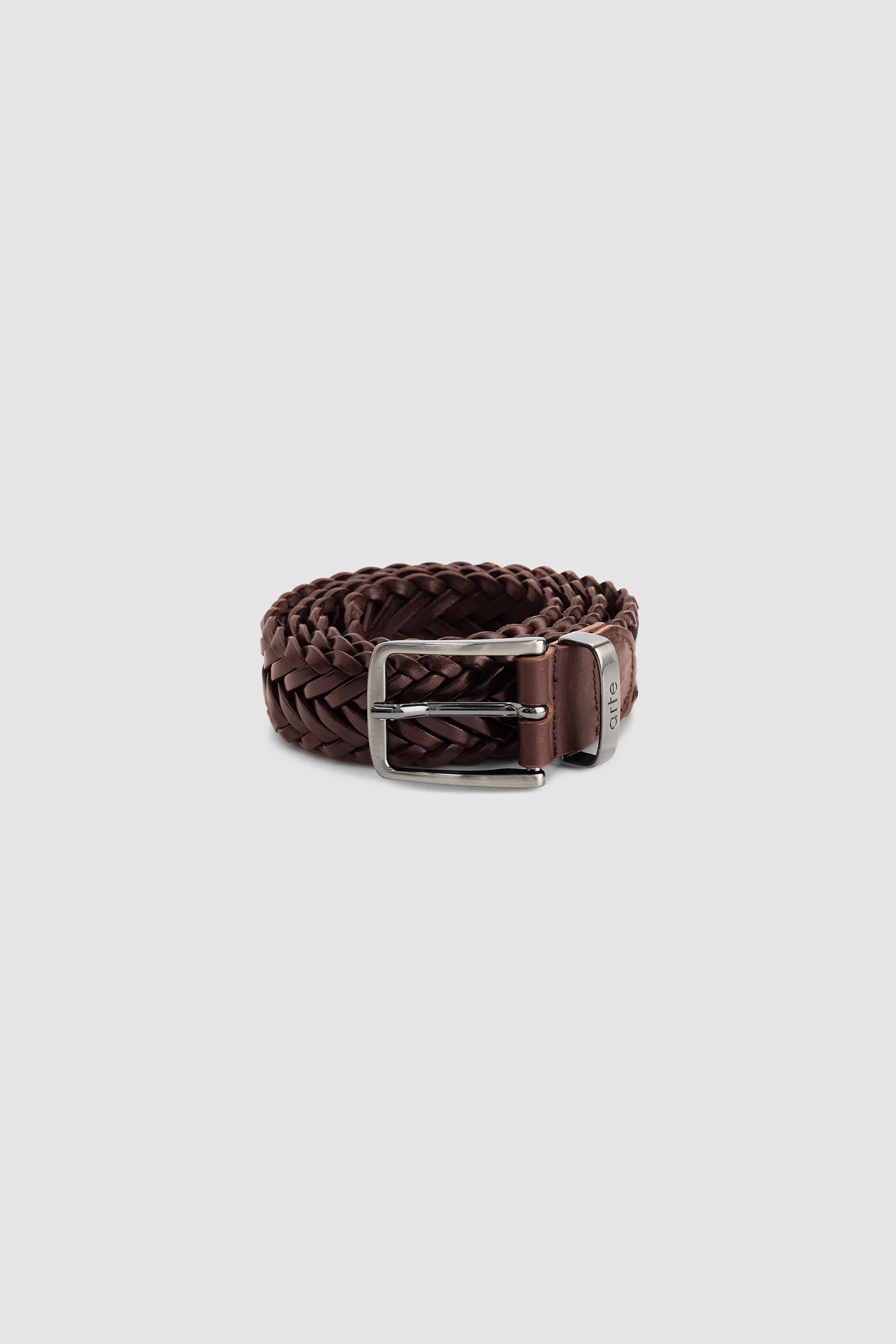 Braided Leather Belt - Brown - Image 2