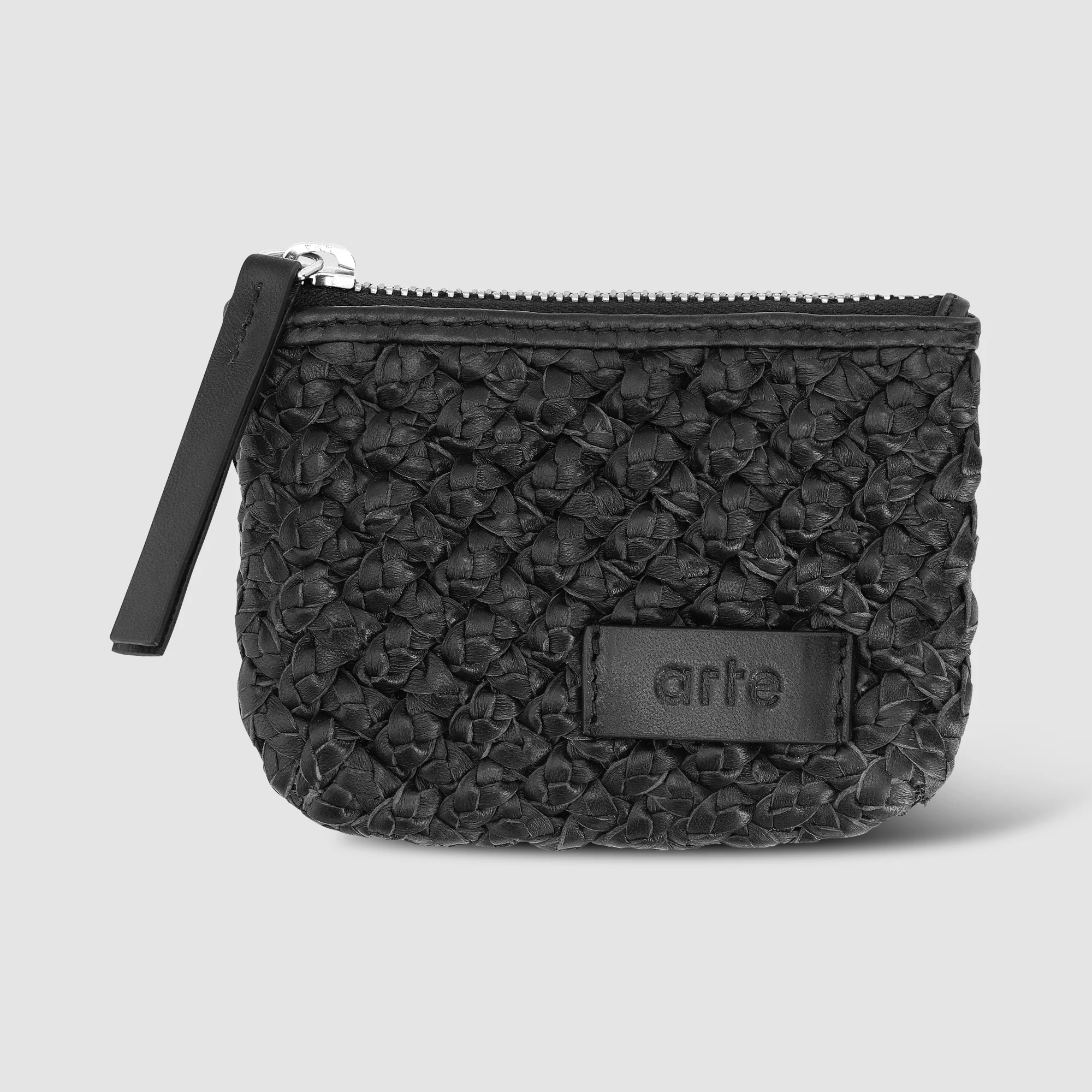 Braided Leather Wallet - Black