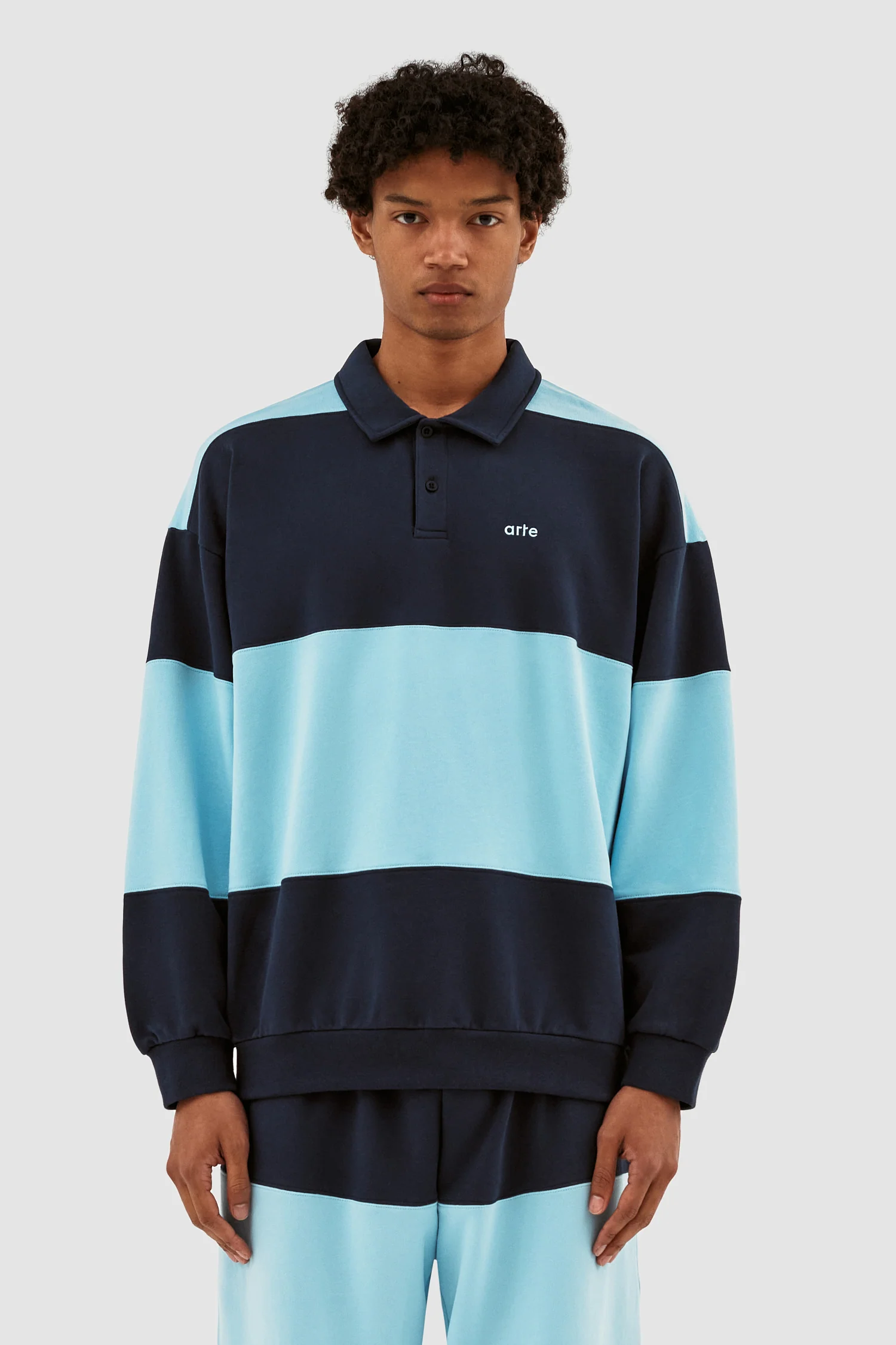 Cam Stripes Sweater - Navy/Light Blue - Image 2