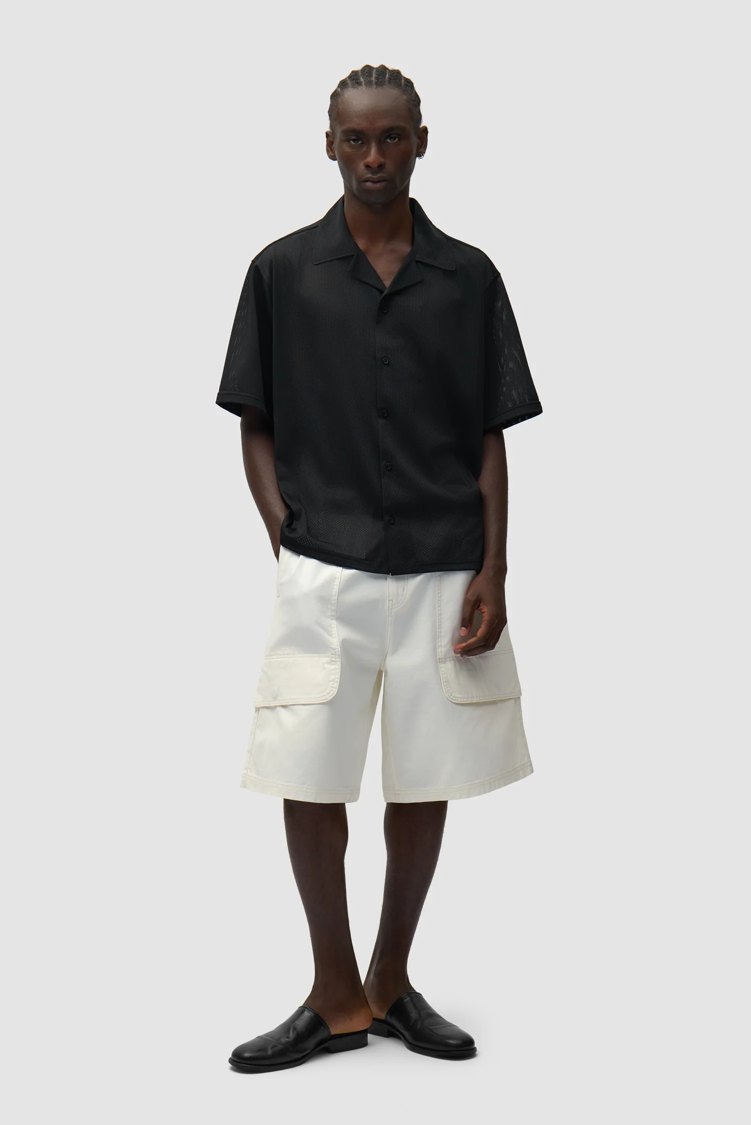 Canvas Cargo Shorts - Cream - Image 5