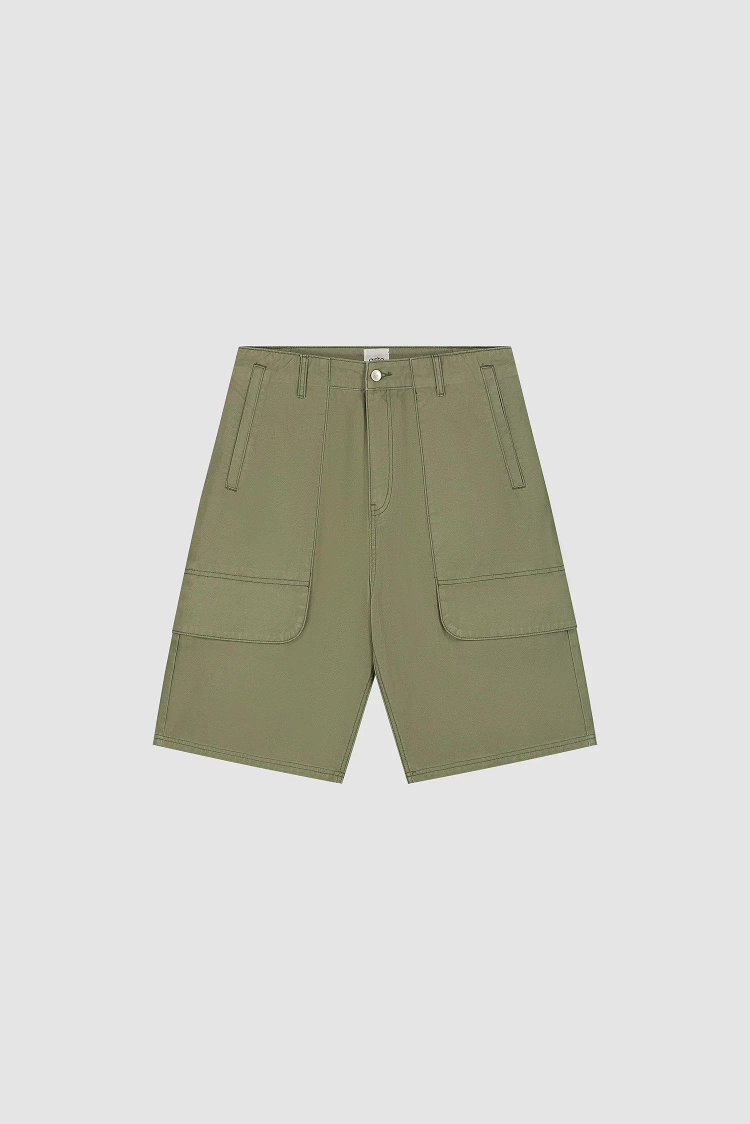 Canvas Cargo Shorts - Green - Image 10