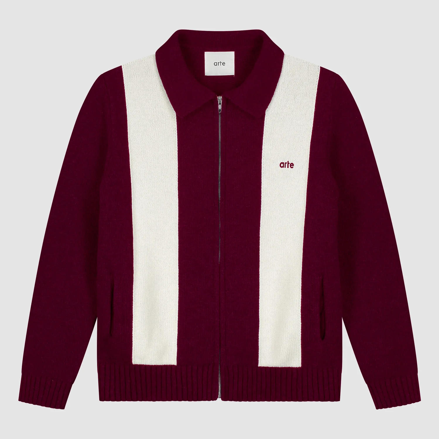 Cardigan - Bordeaux/Cream