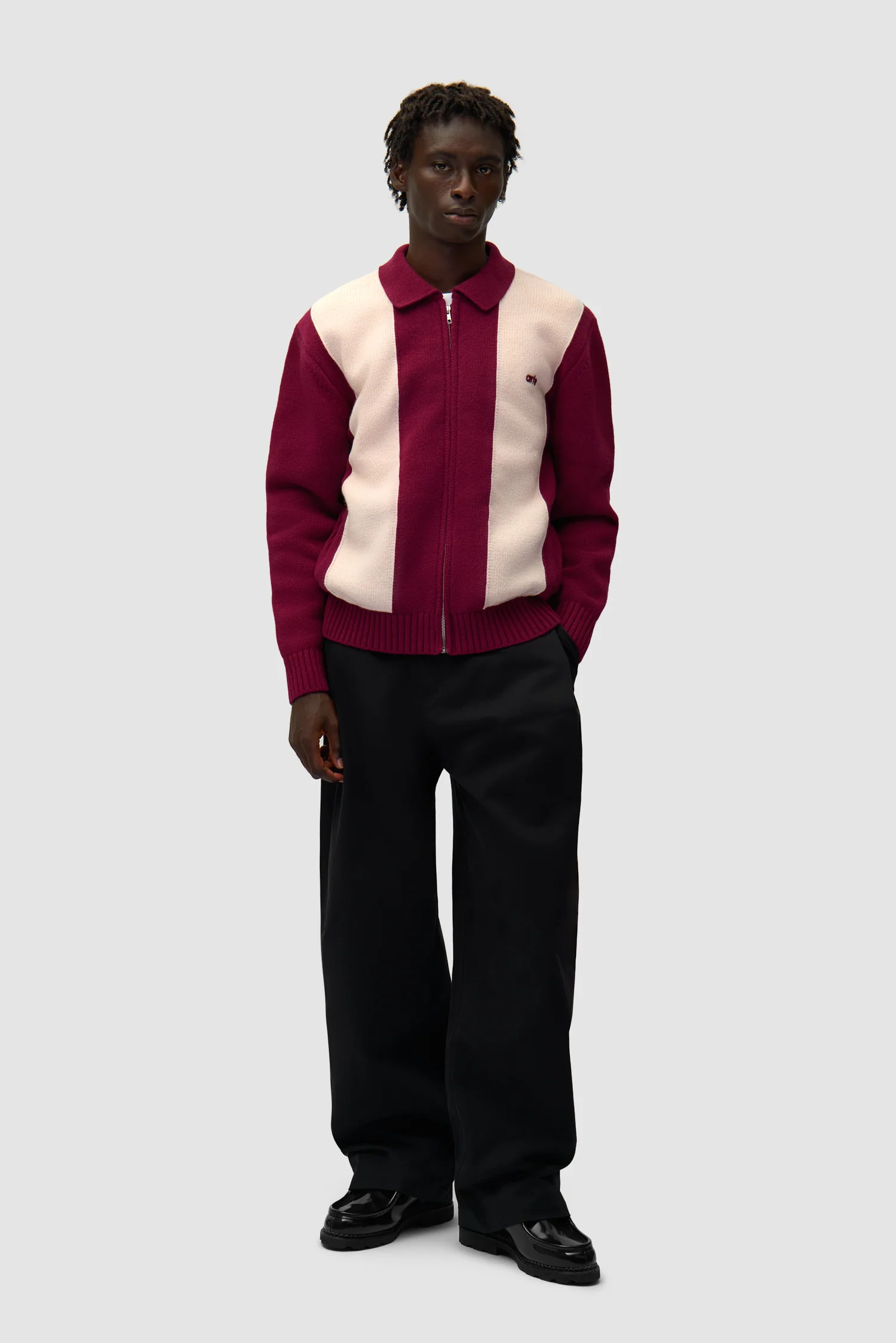 Cardigan - Bordeaux/Cream - Image 5