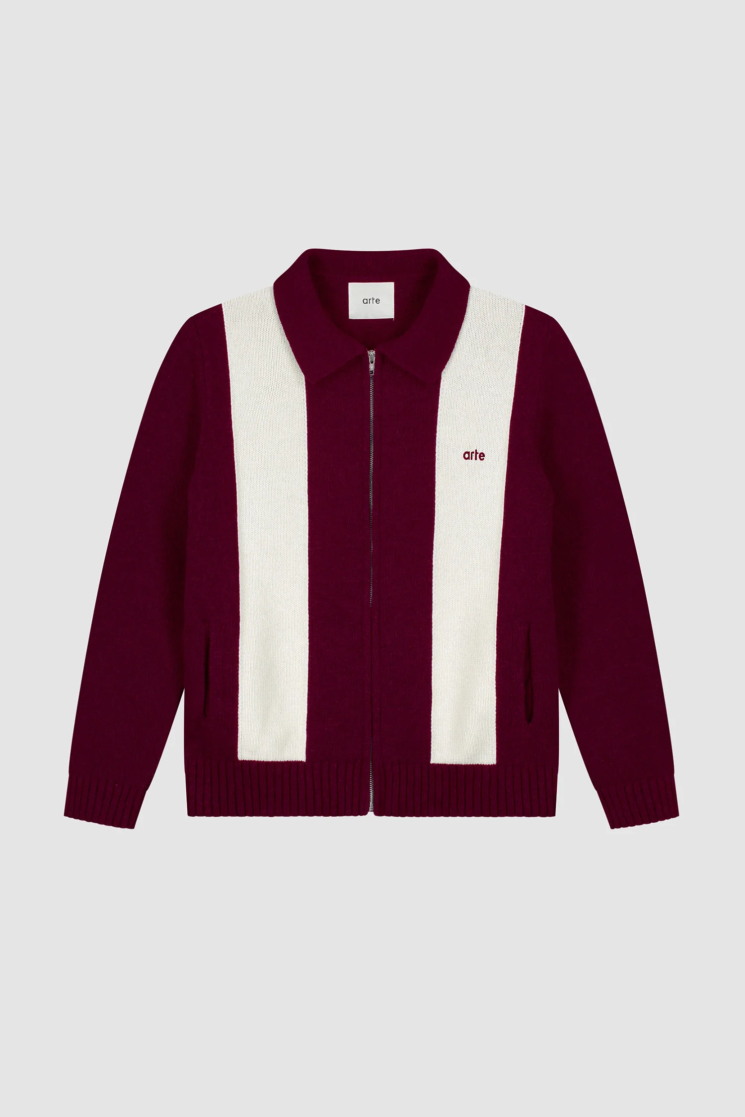 Cardigan - Bordeaux/Cream - Image 8