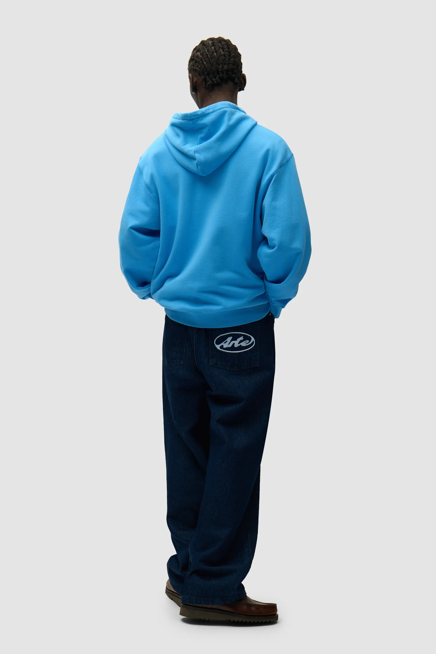 Circle Logo Zip Hoodie - Blue - Image 5