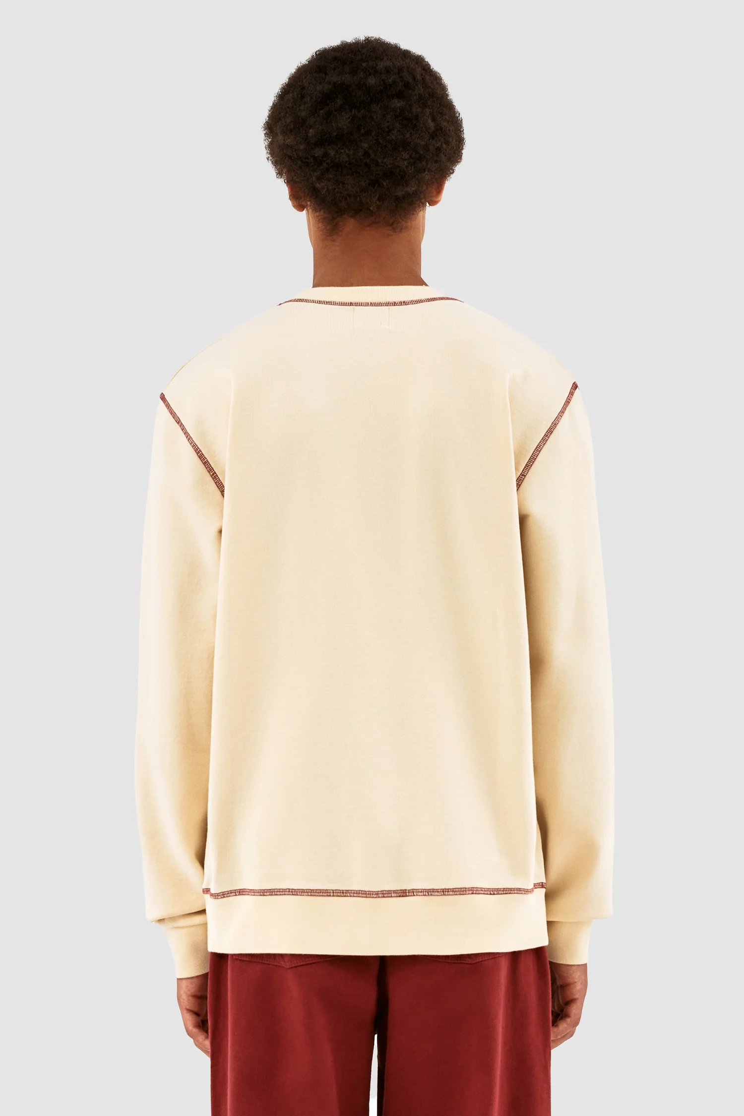 Clark Contrast Crewneck - Cream - Image 3