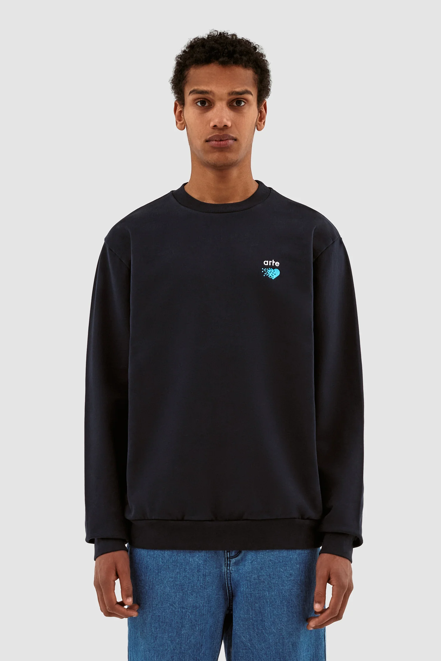 Cohen Pixel Heart Sweater - Navy - Image 2