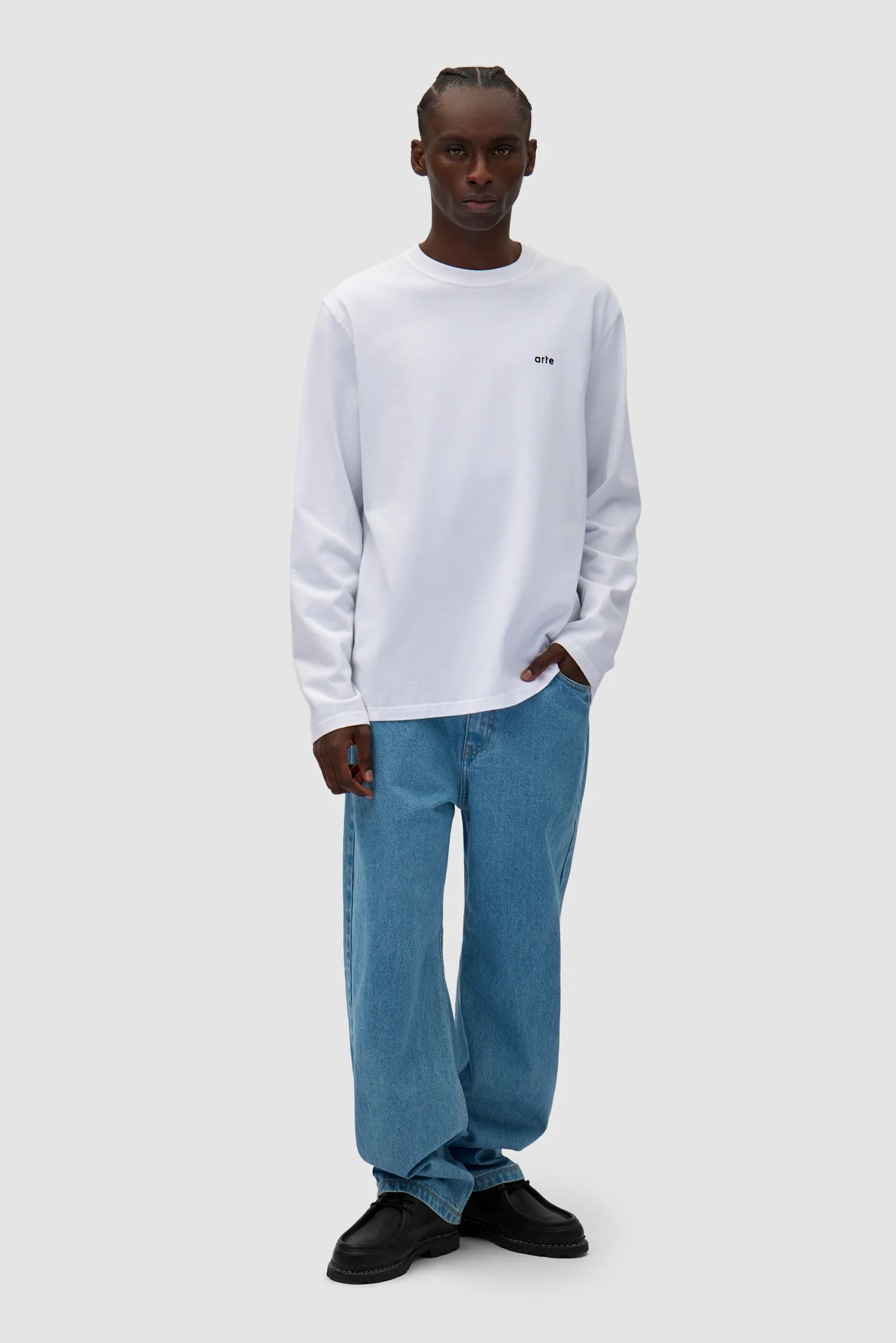 Color Print Longsleeve - White - Image 4