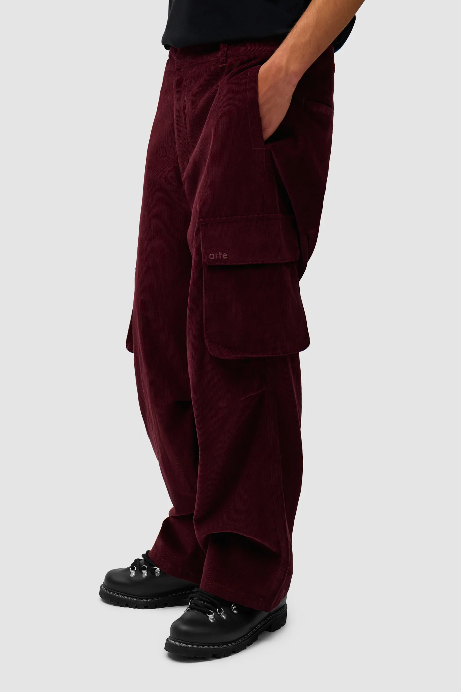 Corduroy Cargo Pants - Bordeaux - Image 3