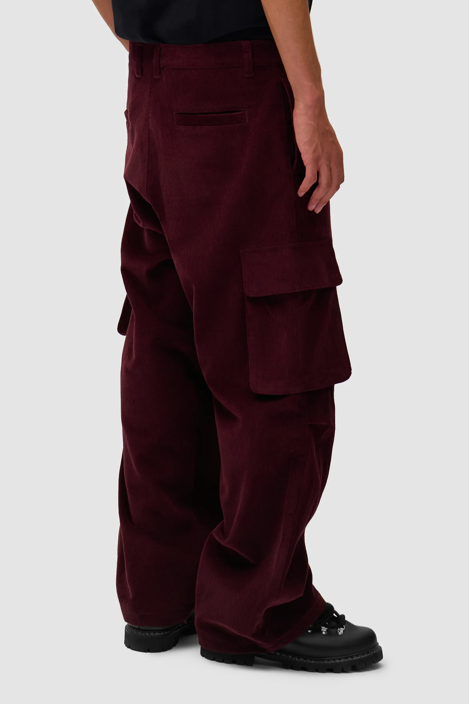 Corduroy Cargo Pants - Bordeaux - Image 4
