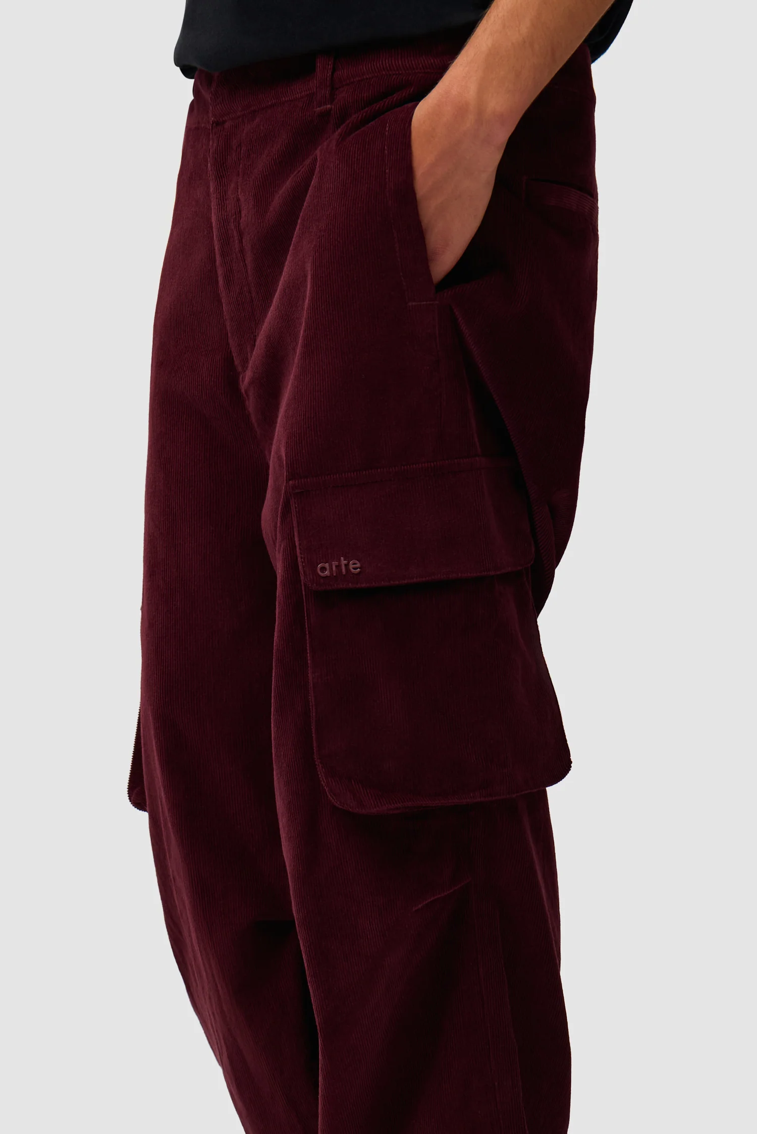 Corduroy Cargo Pants - Bordeaux - Image 5