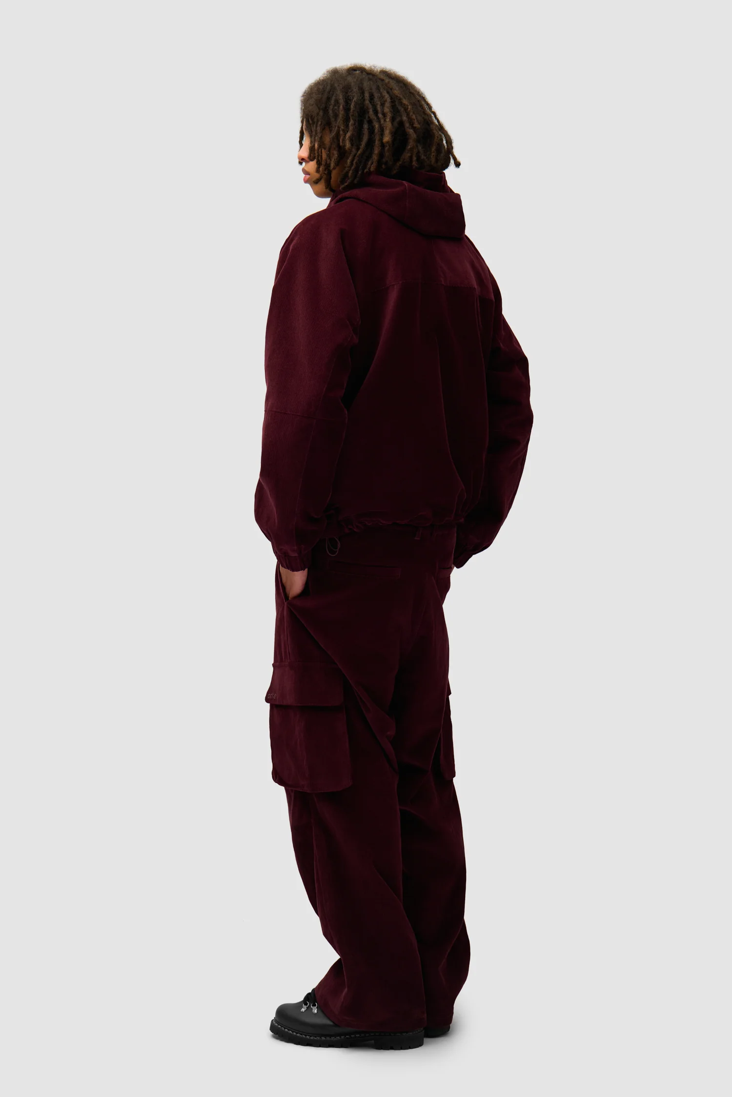 Corduroy Cargo Pants - Bordeaux - Image 7