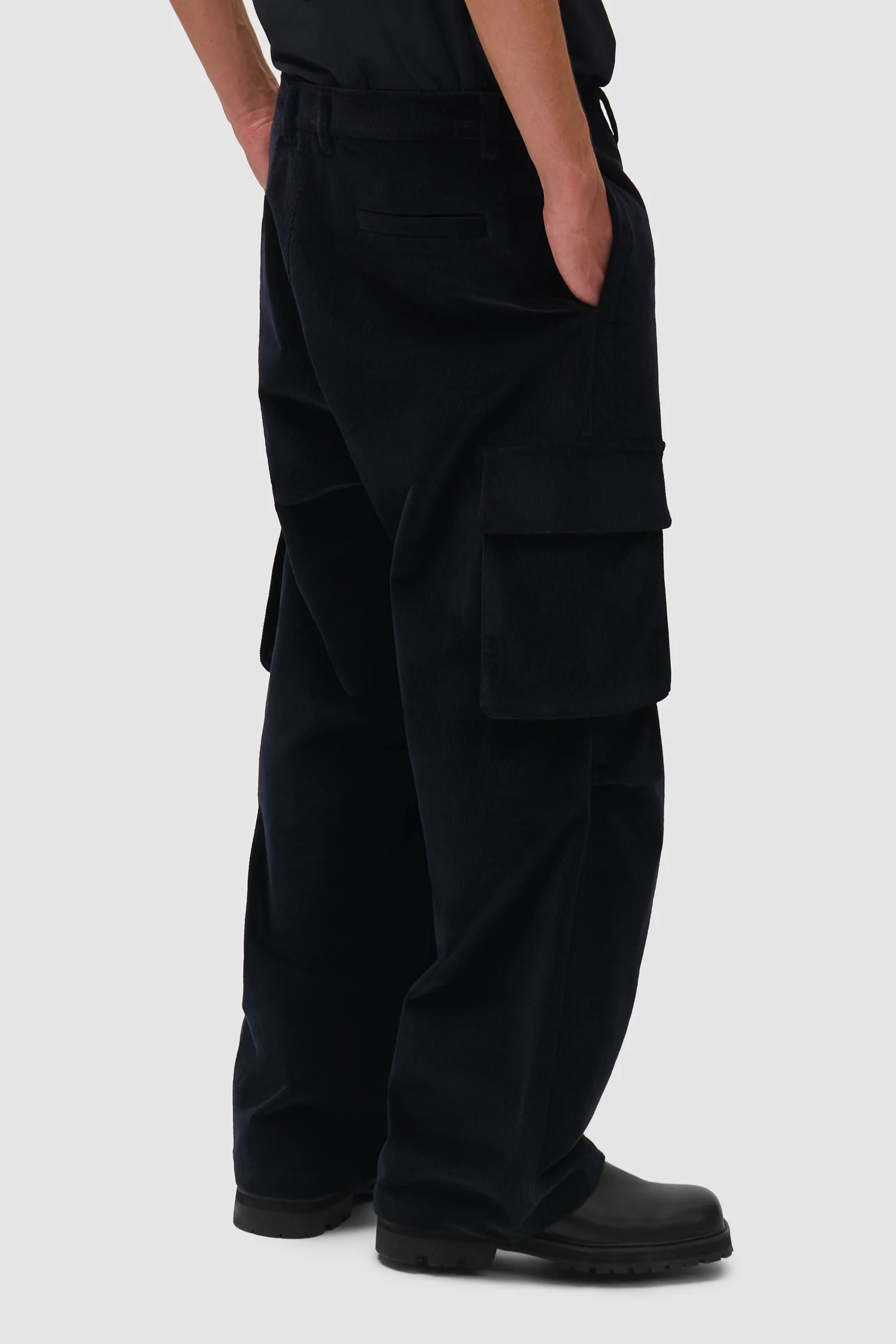 Corduroy Cargo Pants - Navy - Image 4