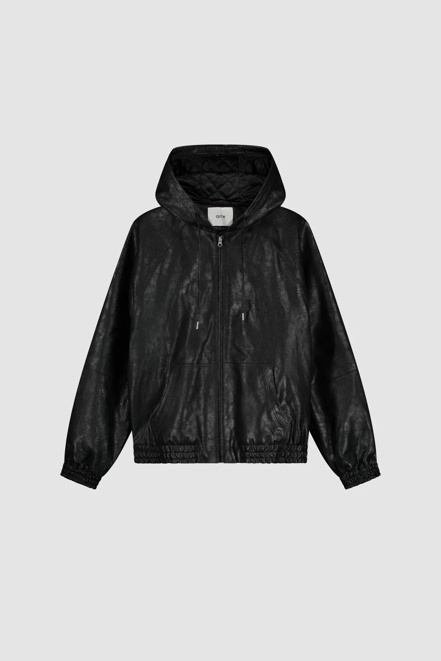 Cracked Leather Jacket - Black - Image 8