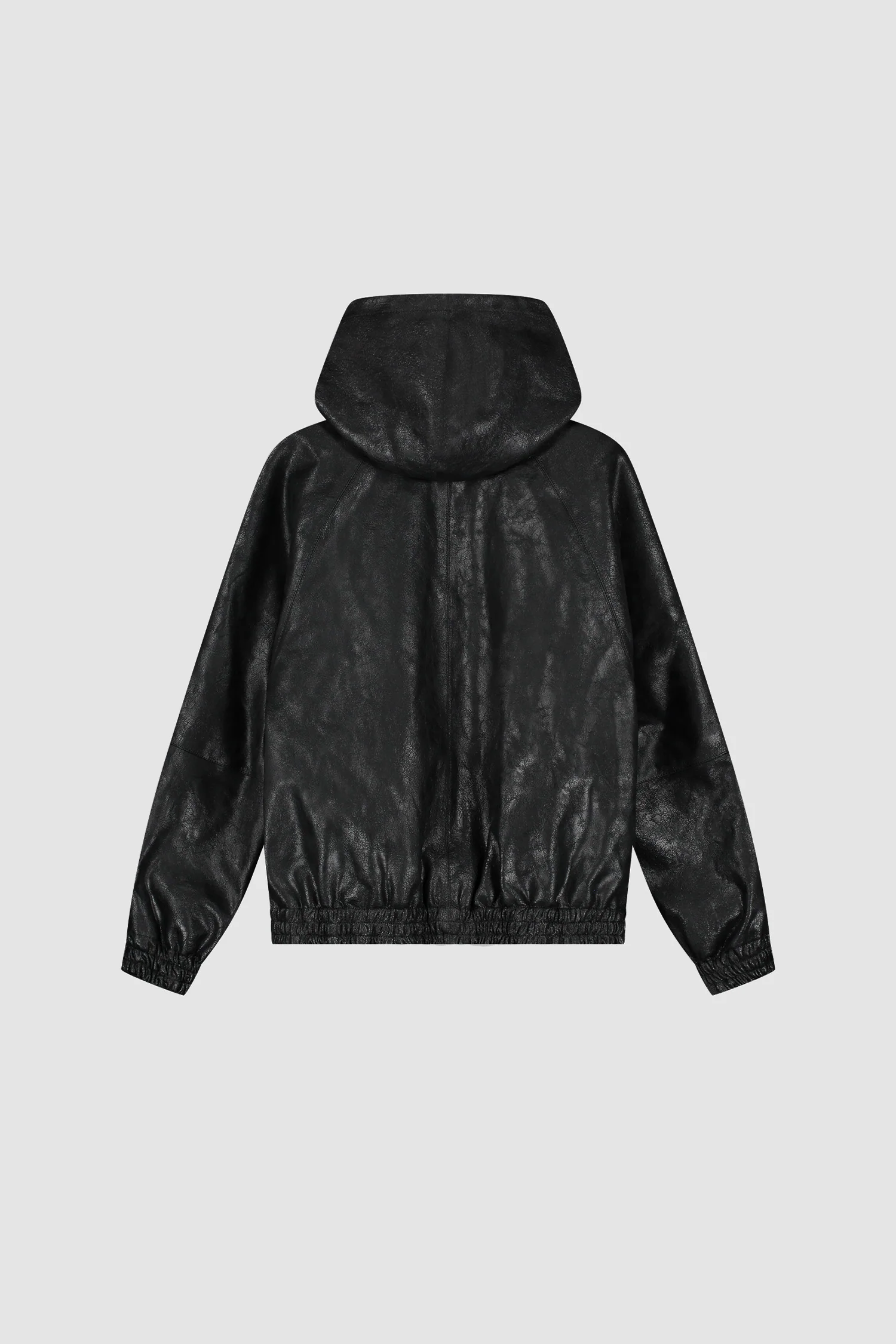Cracked Leather Jacket - Black - Image 9
