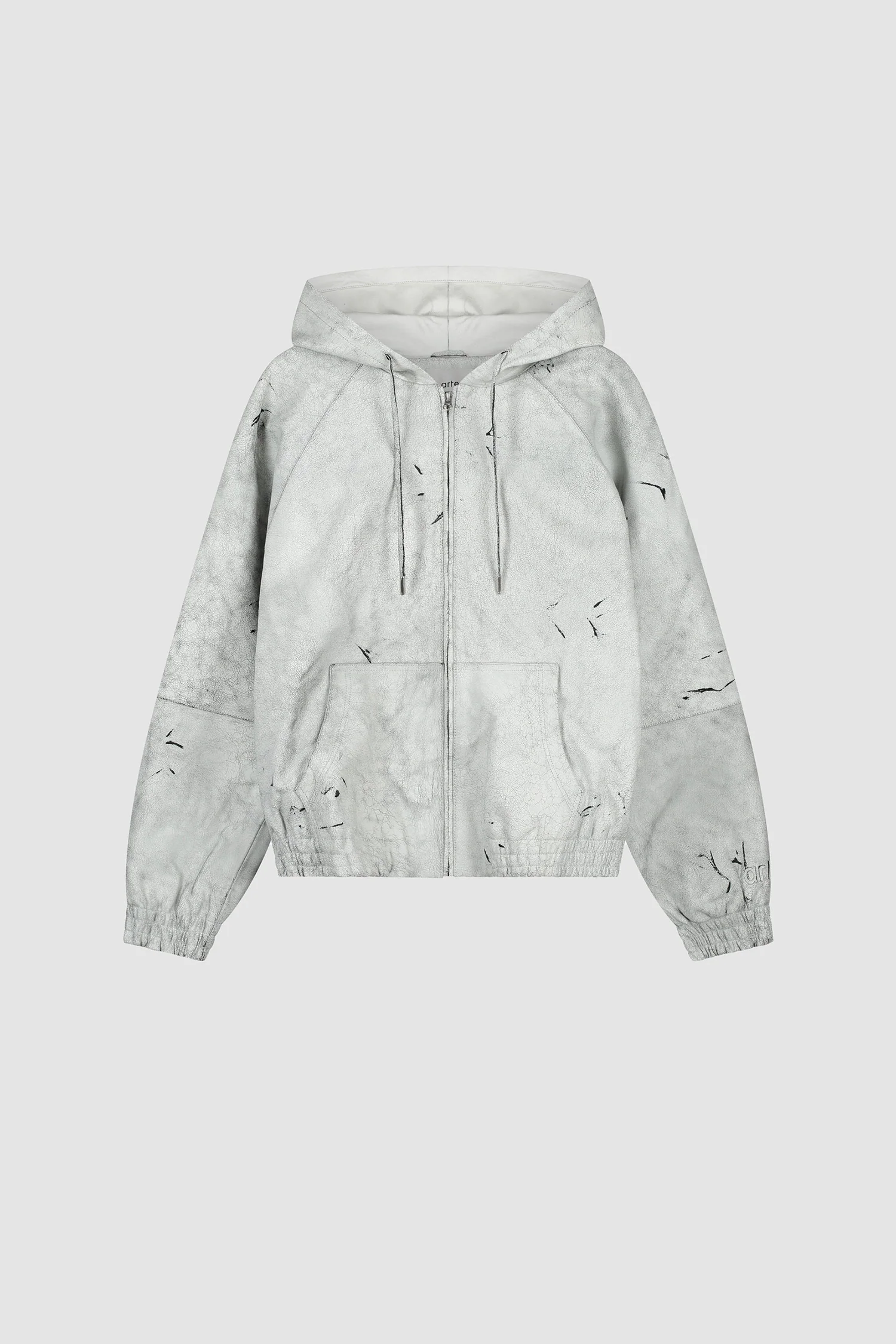 Cracked Leather Jacket - White - Image 8