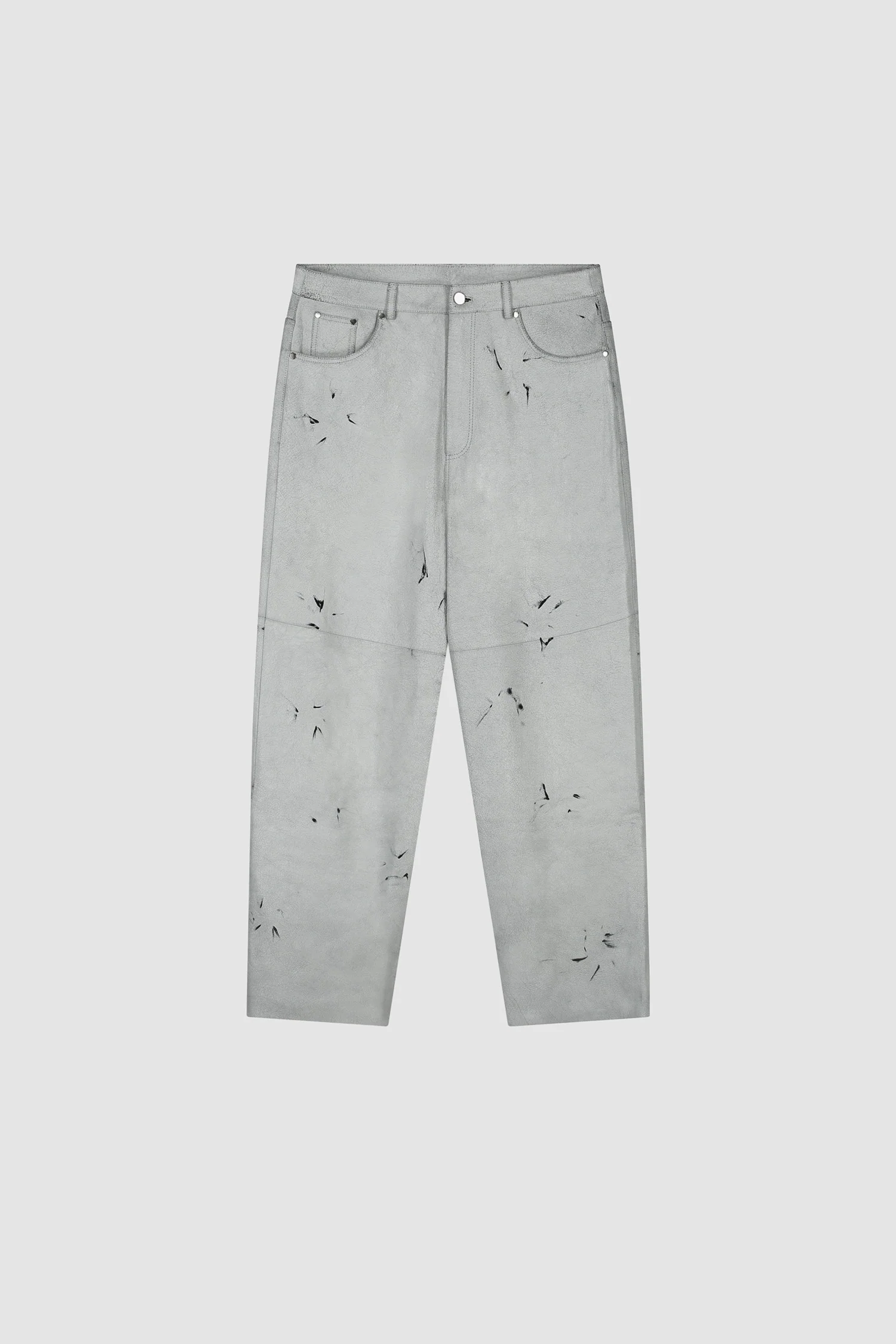 Cracked Leather Pants - White - Image 9