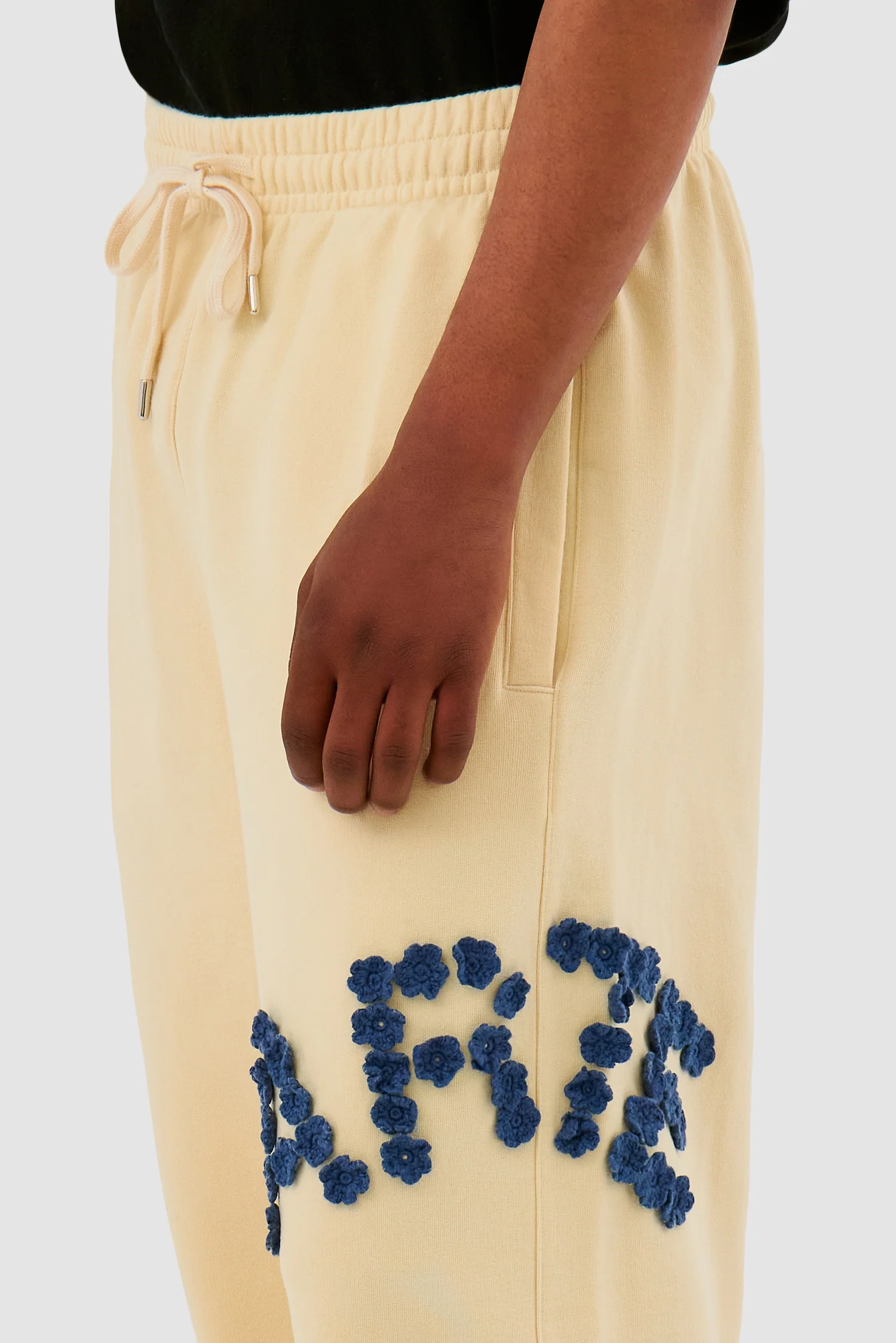 Crochet Flowers Pants - Cream - Image 8