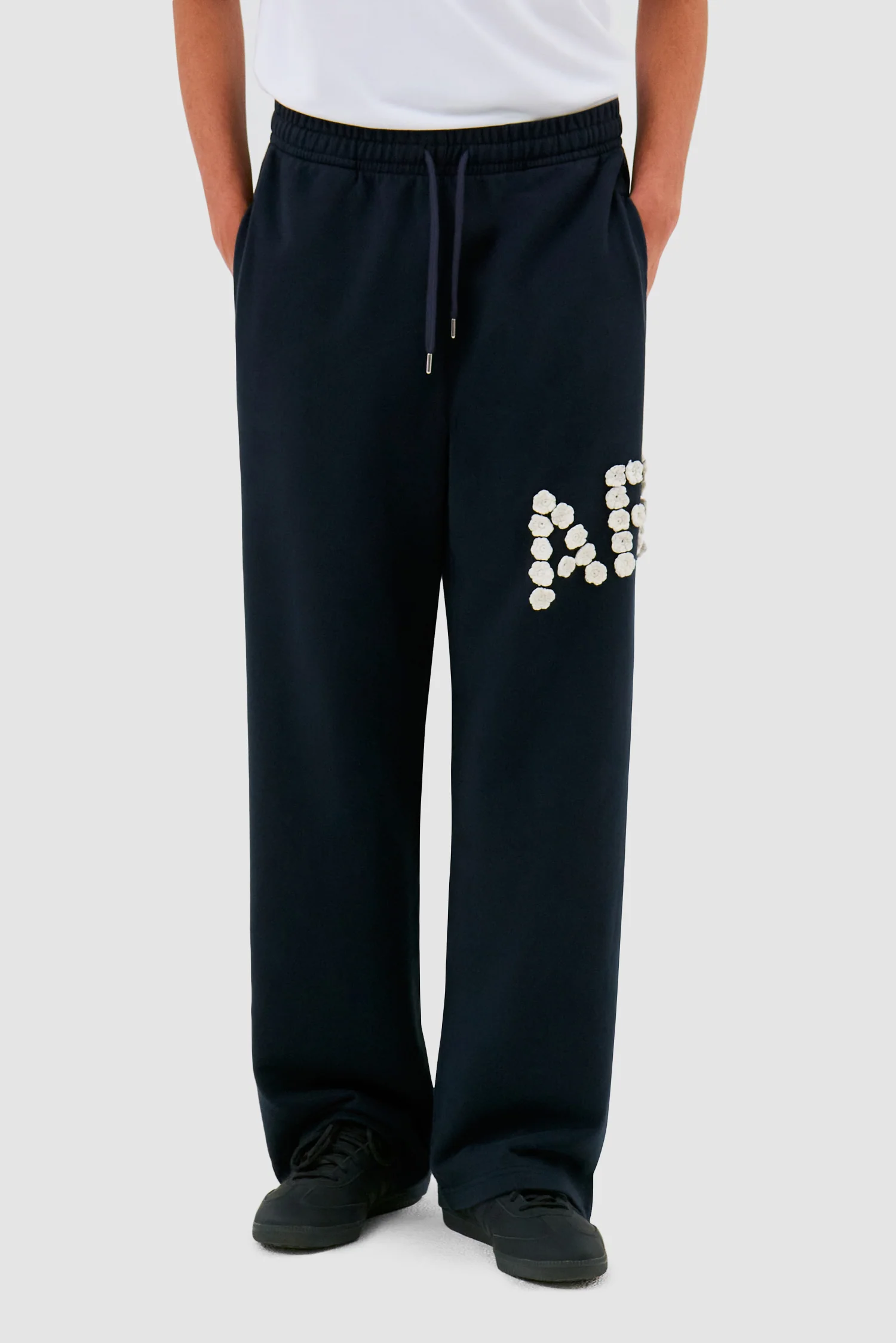 Crochet Flowers Pants - Navy - Image 2