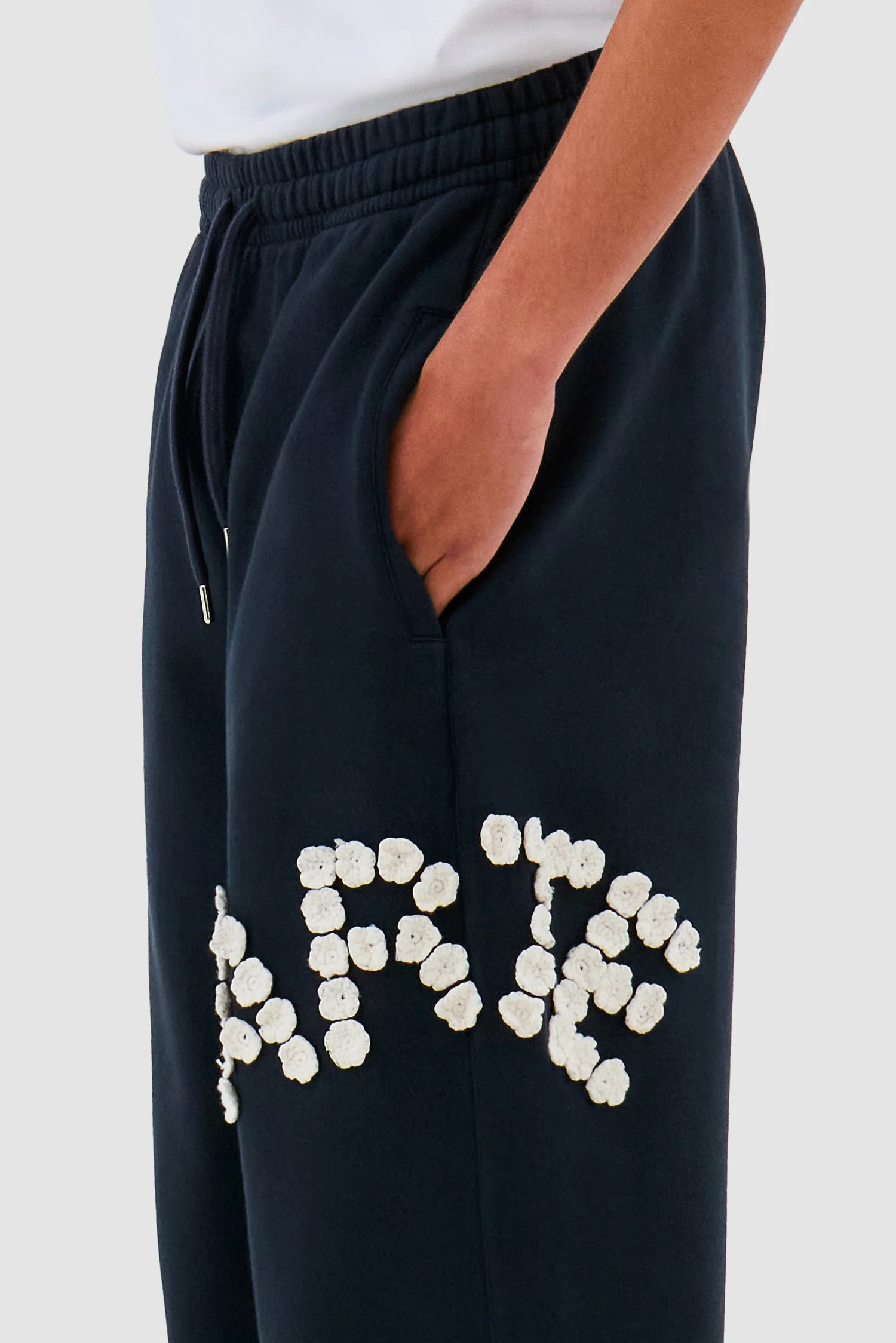 Crochet Flowers Pants - Navy - Image 8