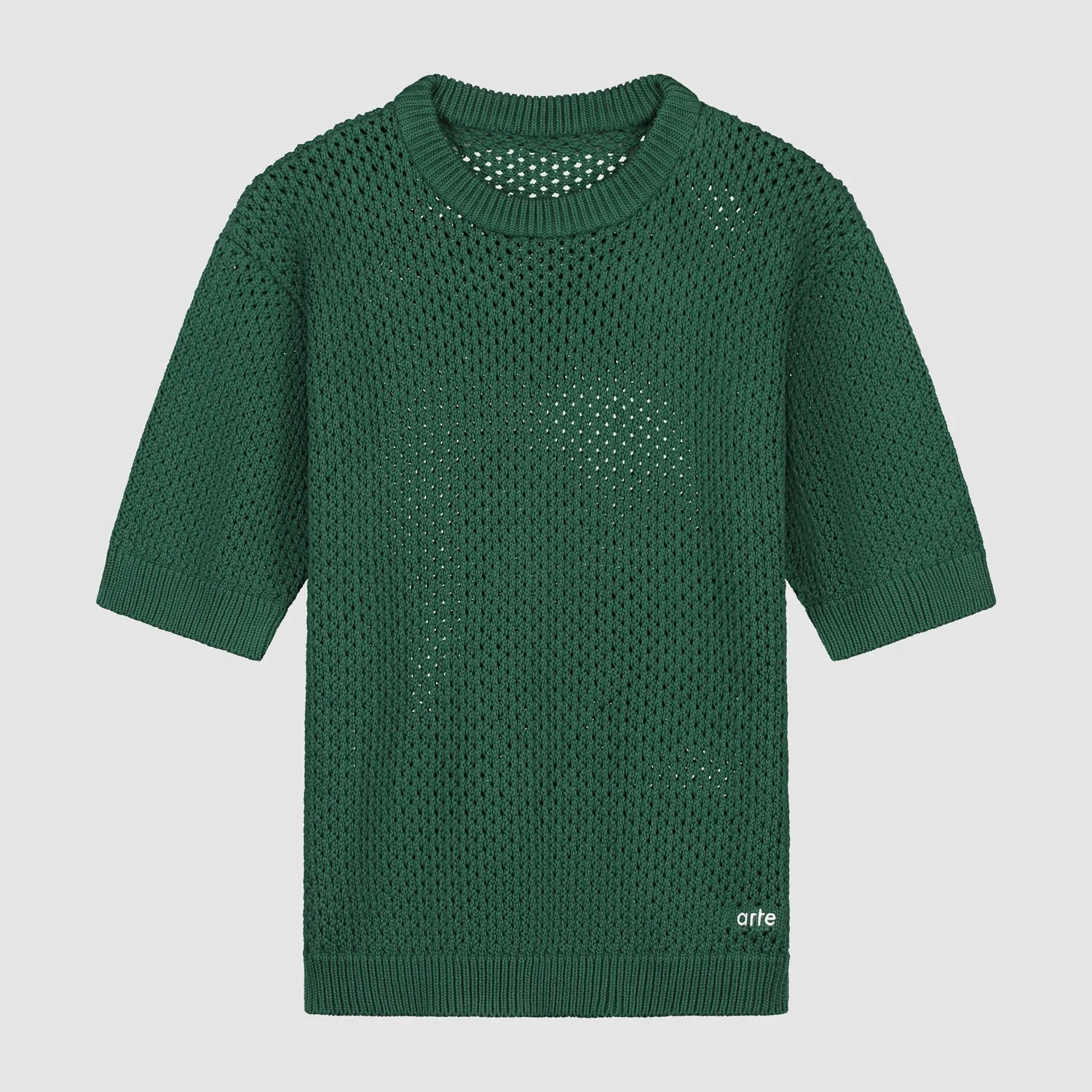 Crochet Knit T-shirt - Green