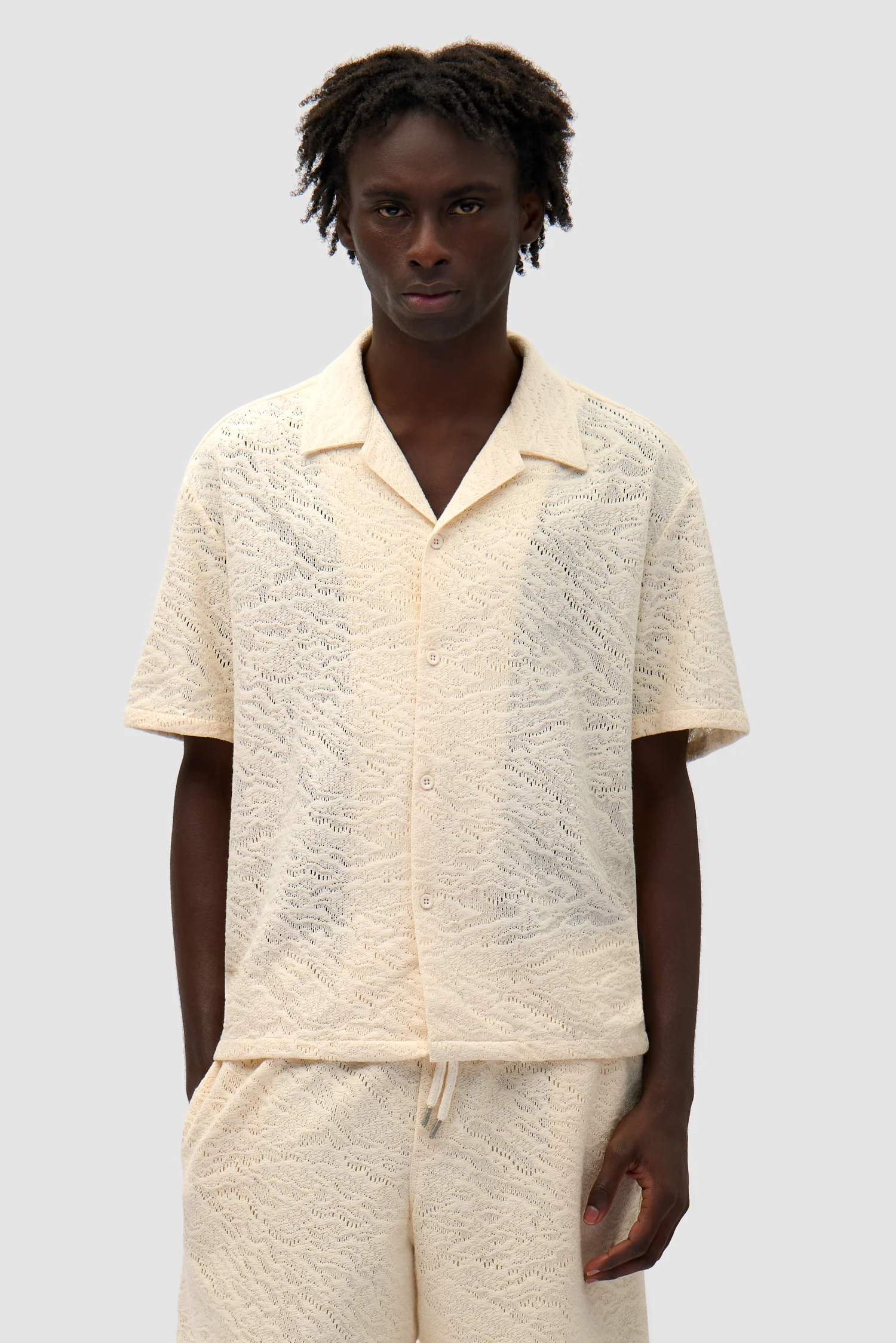 Crochet Shirt - Cream - Image 2