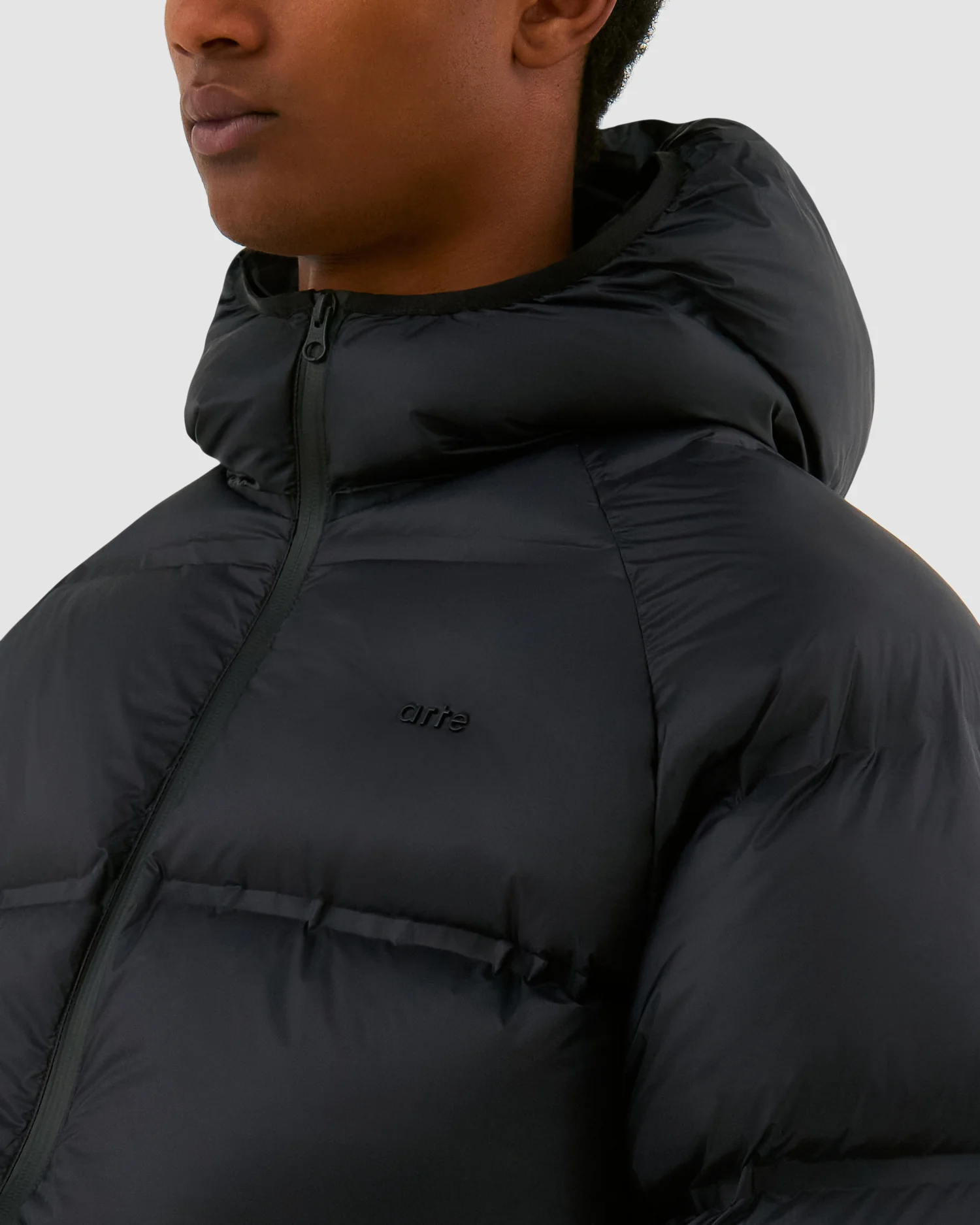 Crop Puffer Jacket - Black - Image 8