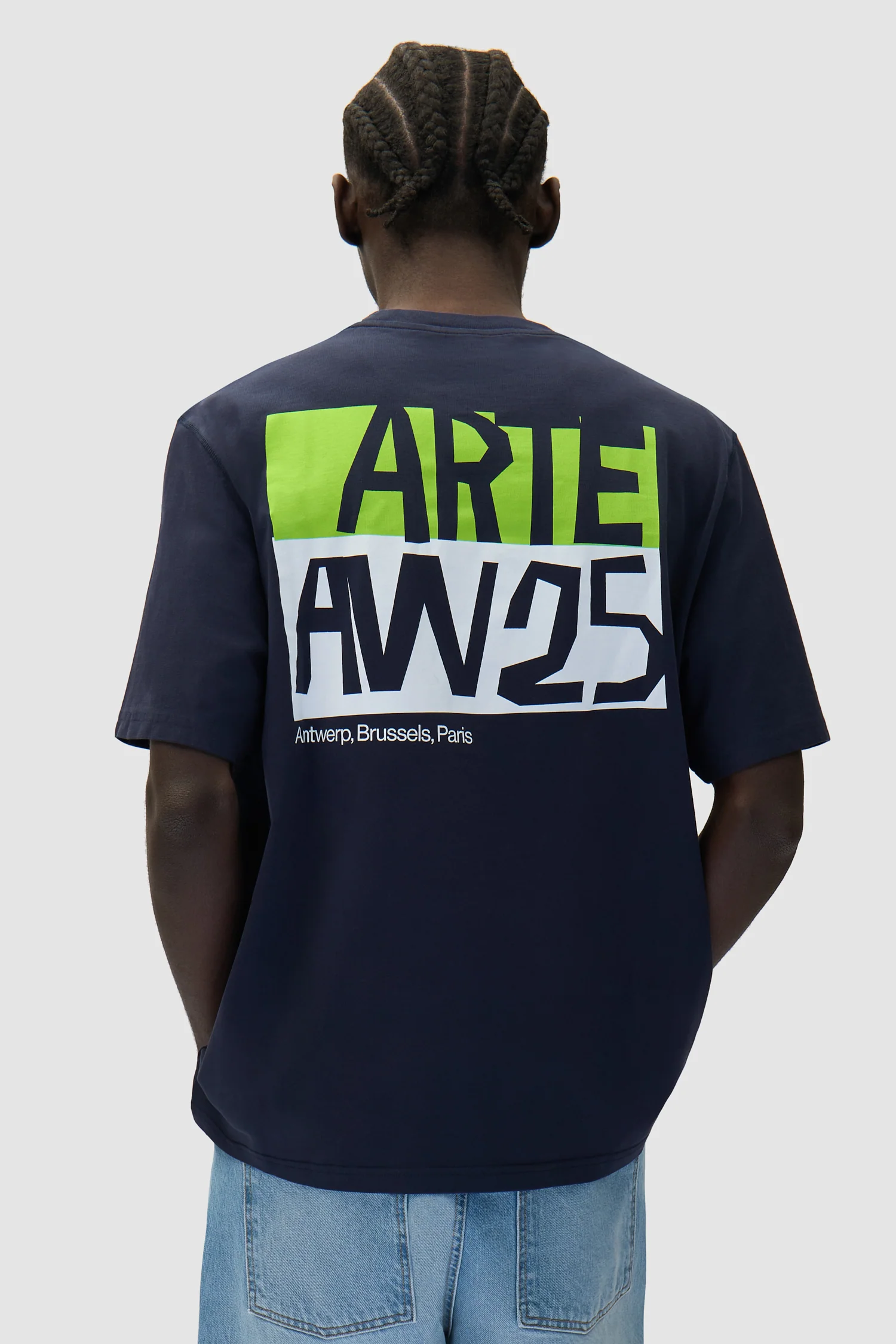 Cut Out Print T-shirt - Navy - Image 2