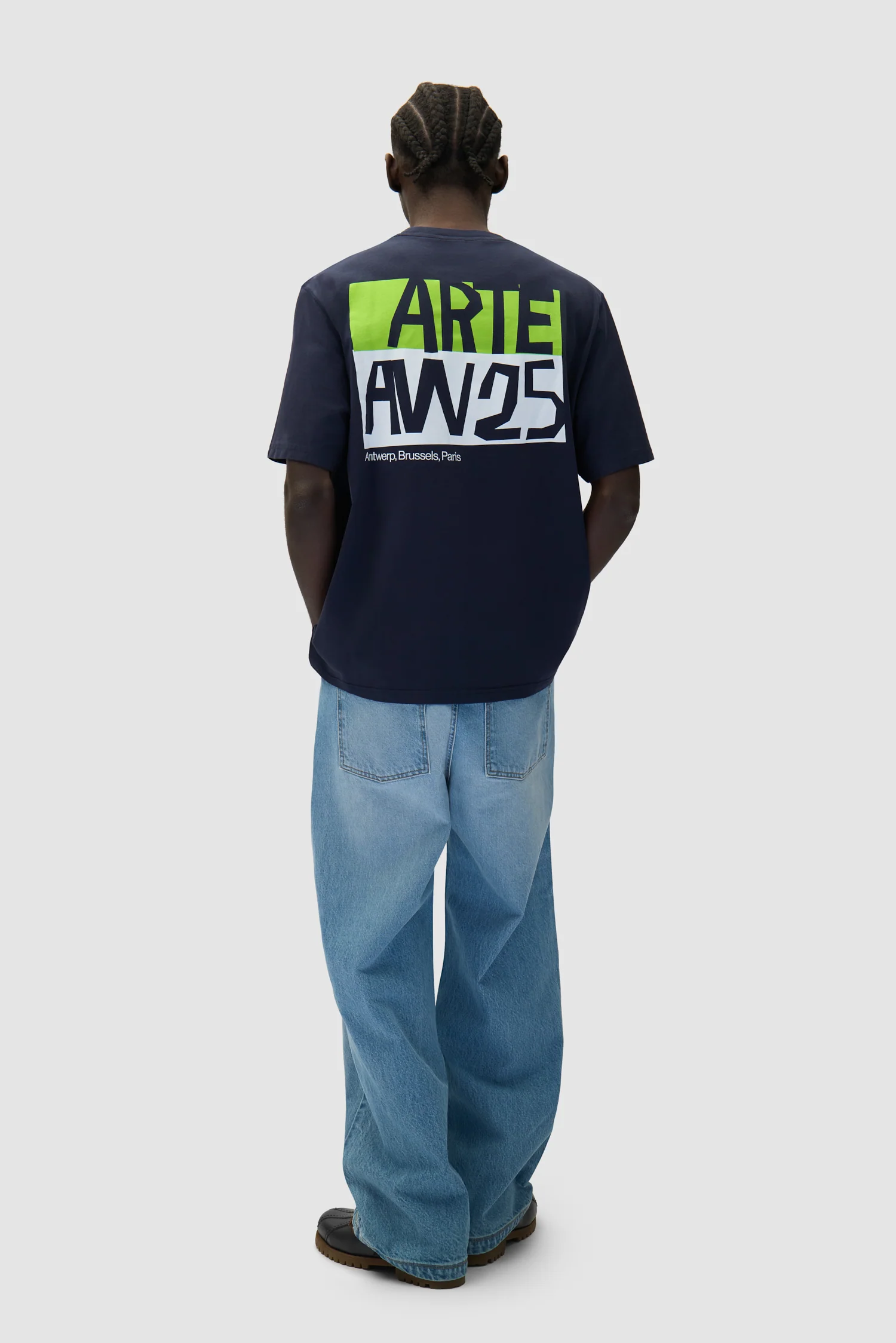 Cut Out Print T-shirt - Navy - Image 4