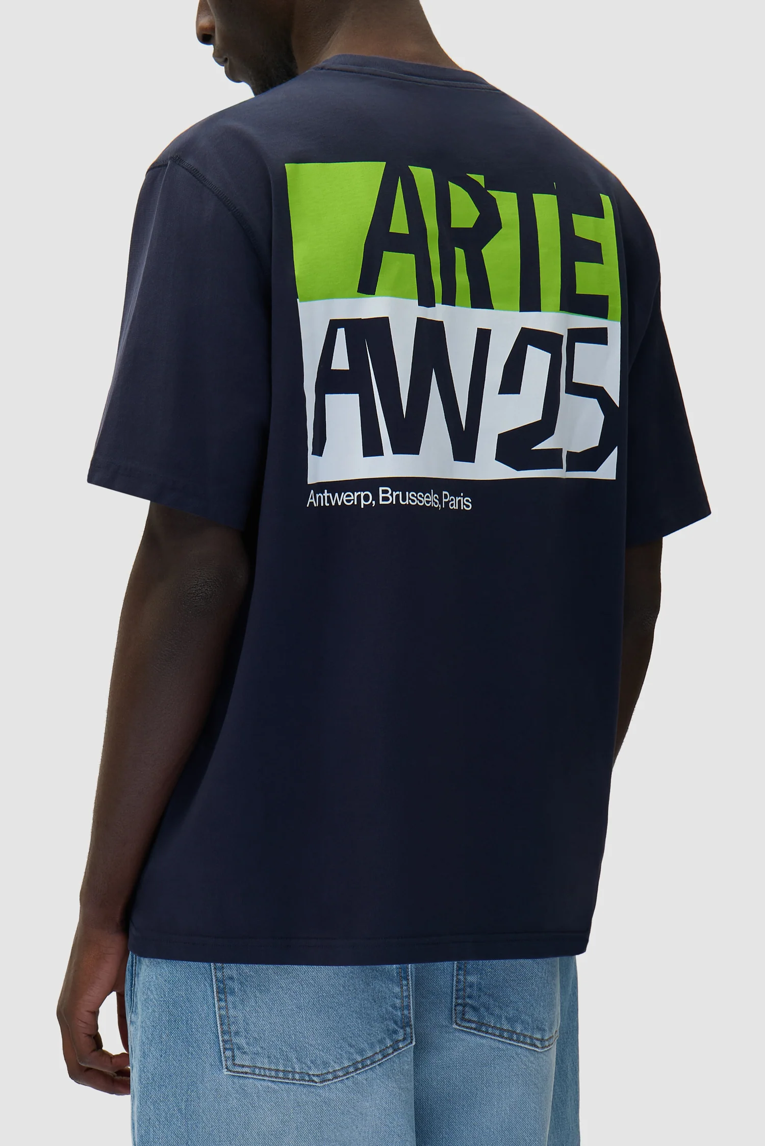 Cut Out Print T-shirt - Navy - Image 7
