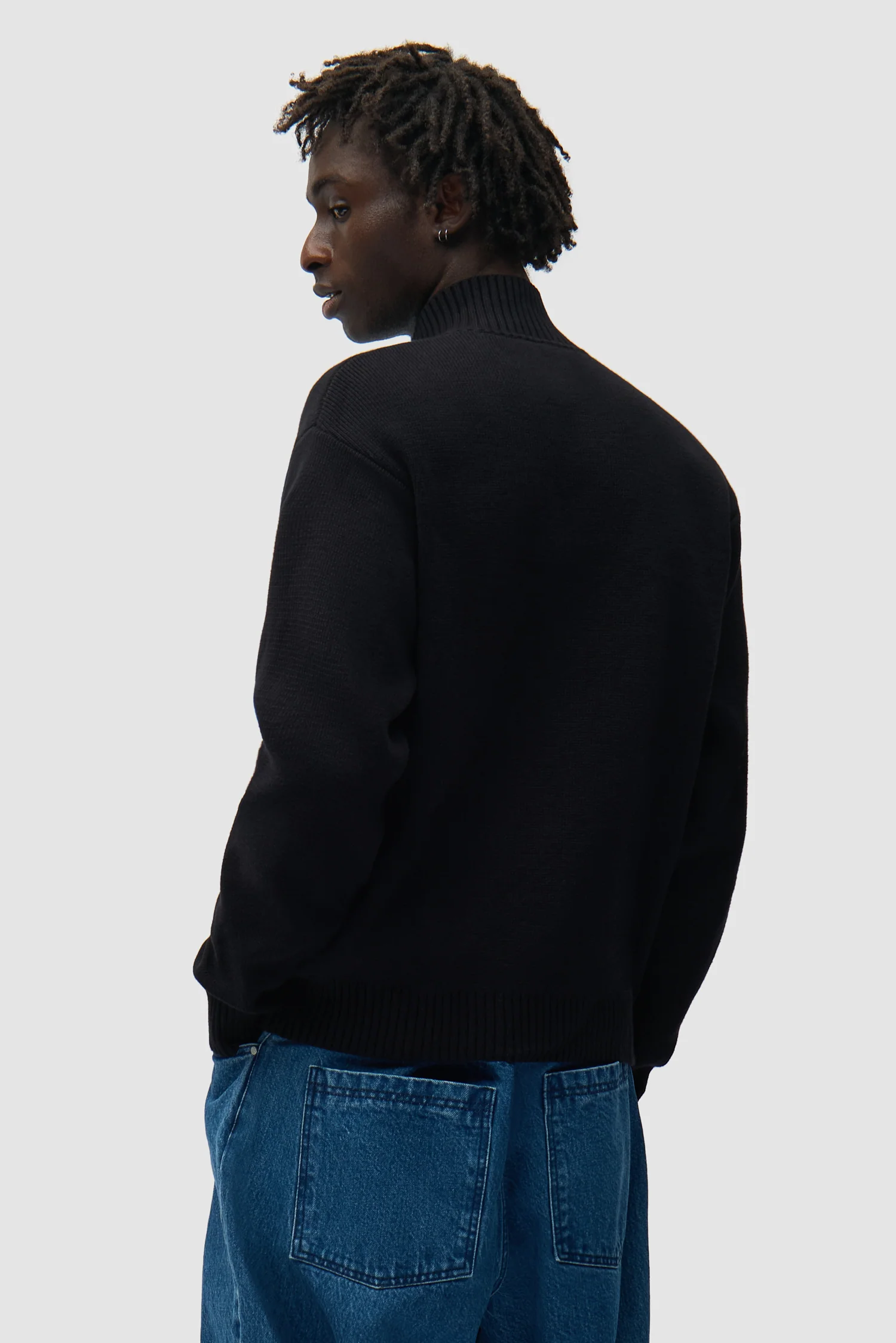 Diels Collar Cardigan - Black - Image 3