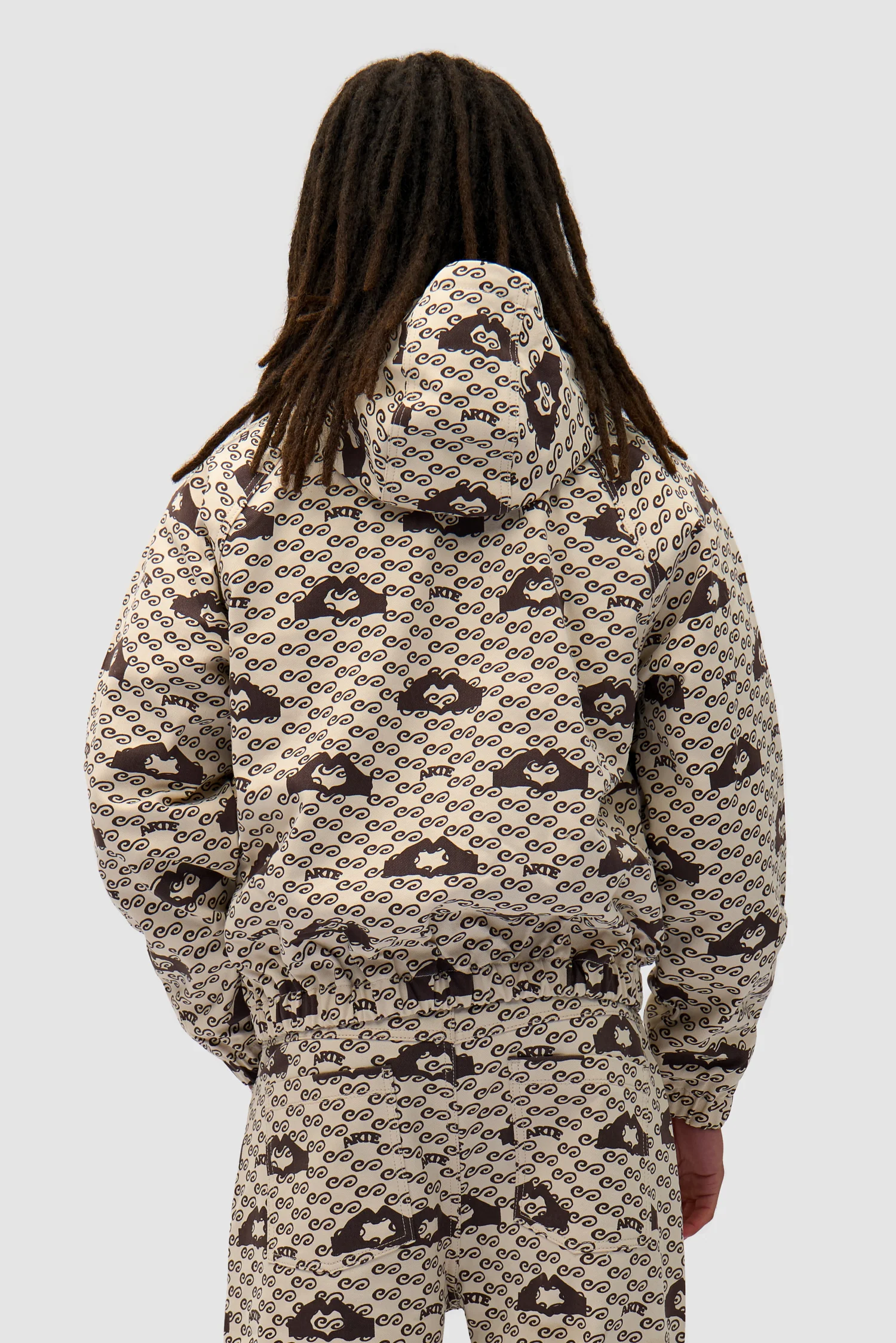 Hand Heart Print Jacket - Cream/Brown - Image 3