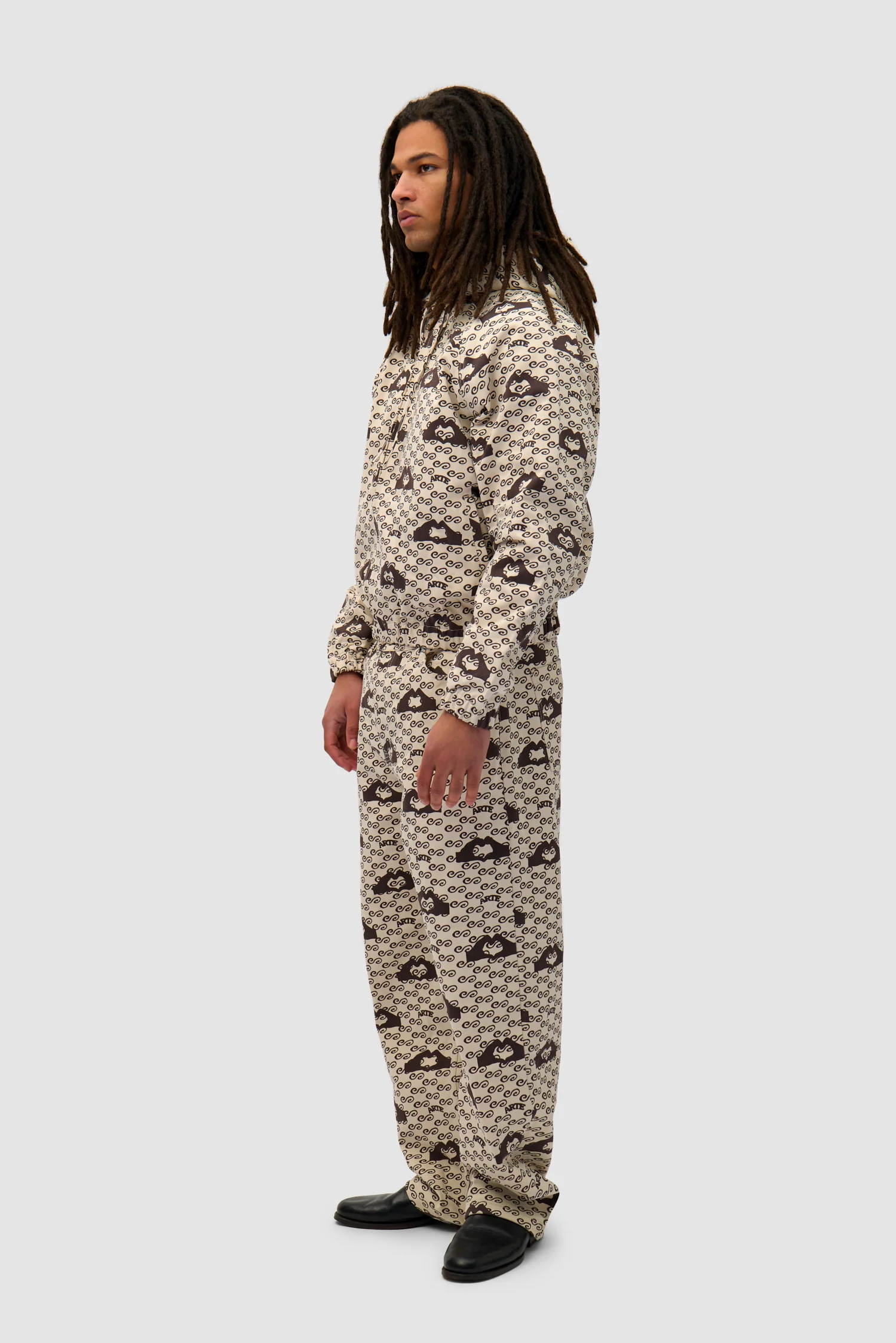 Hand Heart Print Jacket - Cream/Brown - Image 5