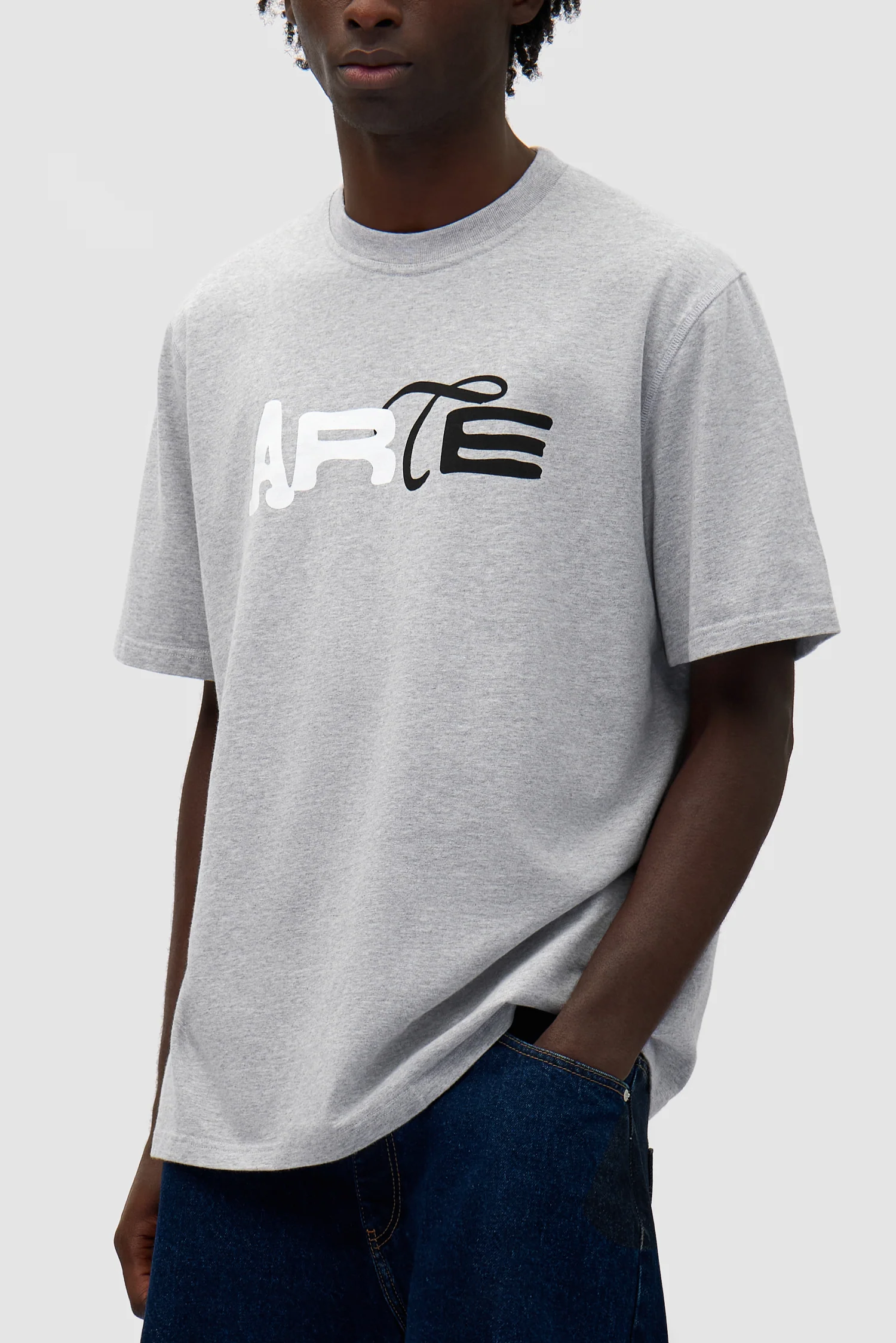 Duo Print Logo T-shirt - Grey - Image 7