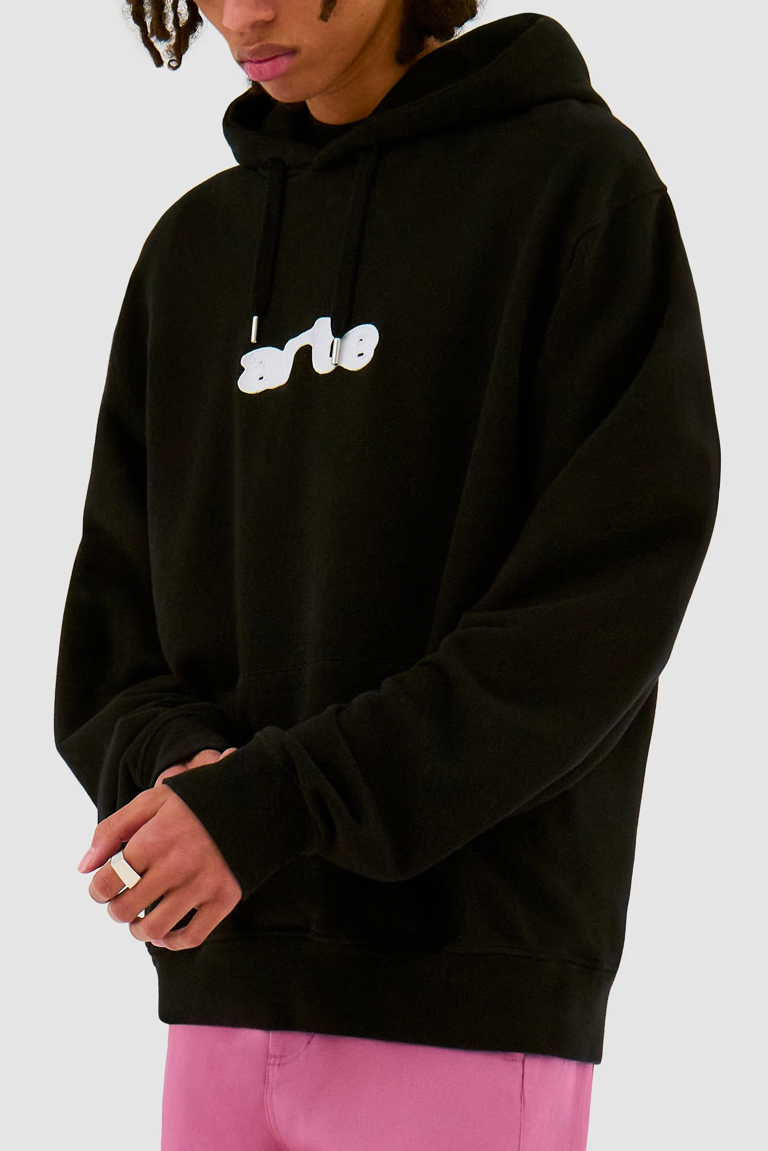 Embroidery Logo Hoodie - Black - Image 7