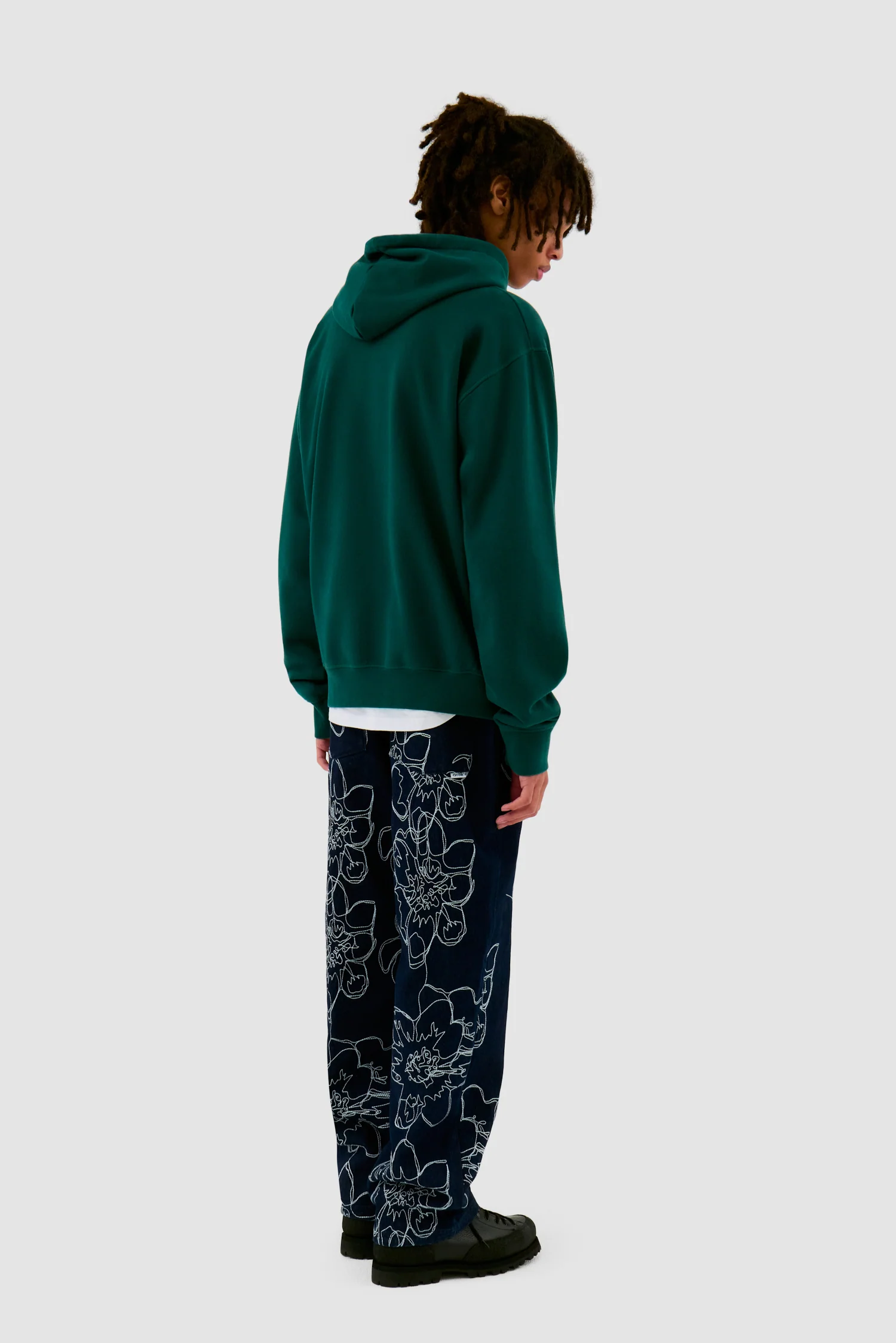 Embroidery Logo Hoodie - Green - Image 6
