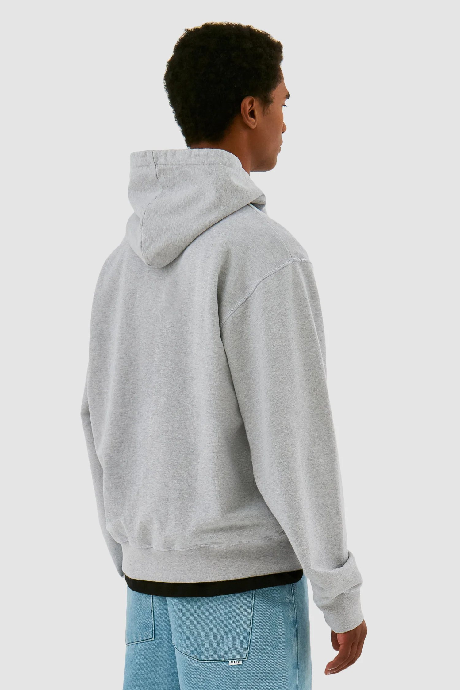 Embroidery Zip Hoodie - Grey - Image 3