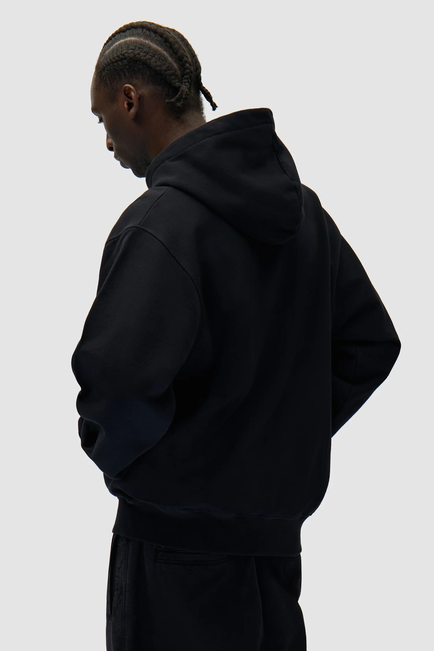 Eye Front Zip Hoodie - Black - Image 3