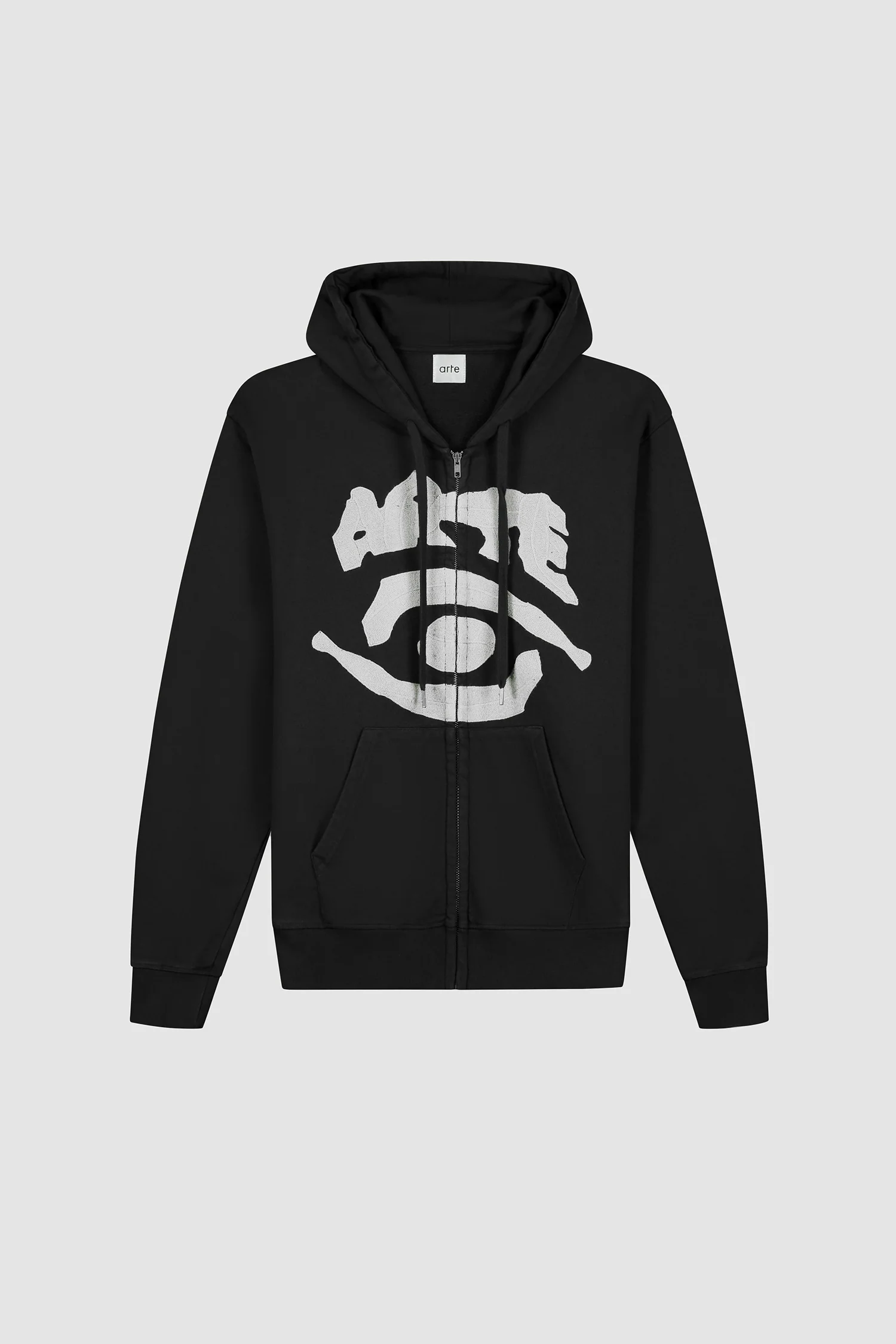 Eye Front Zip Hoodie - Black - Image 7