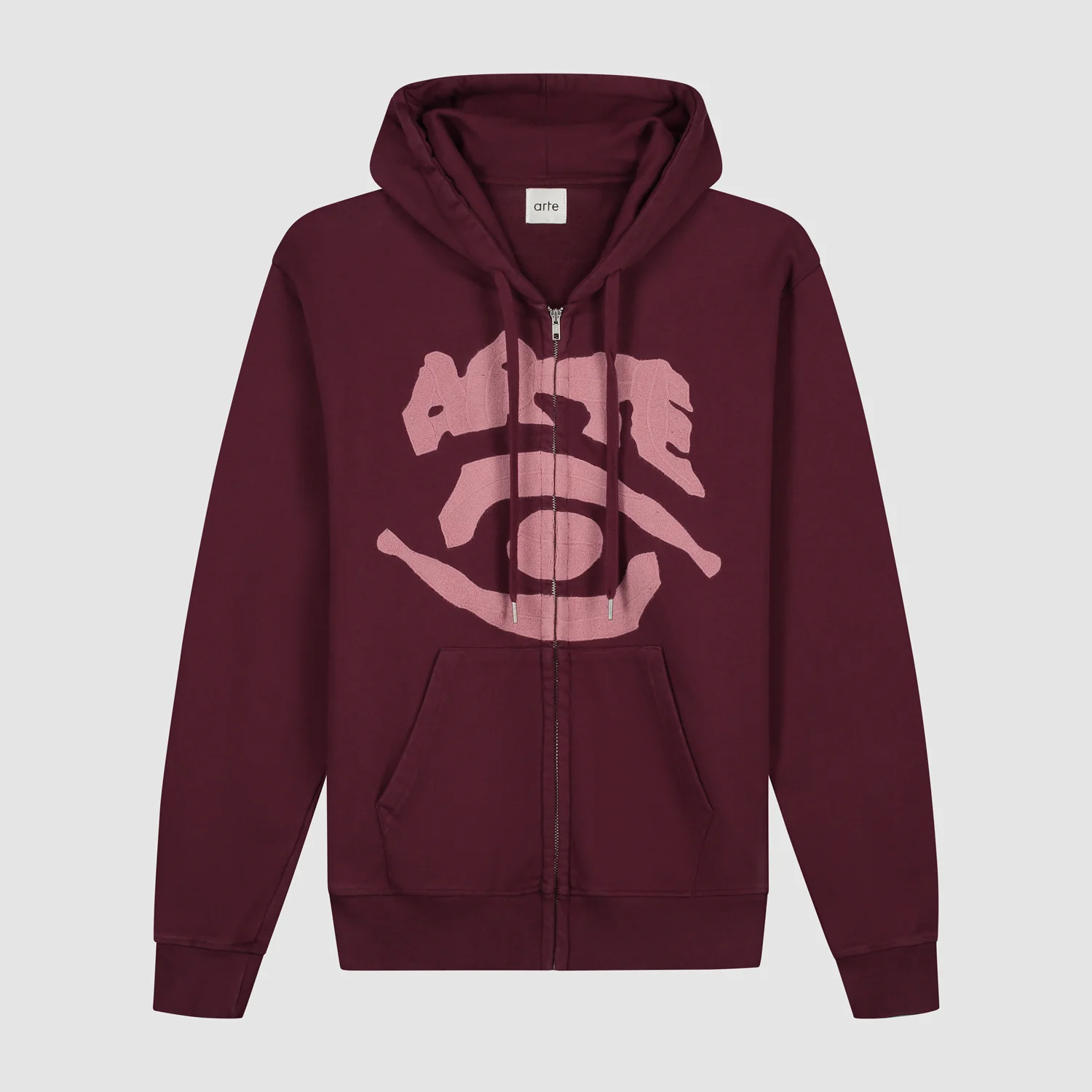 Eye Front Zip Hoodie - Bordeaux