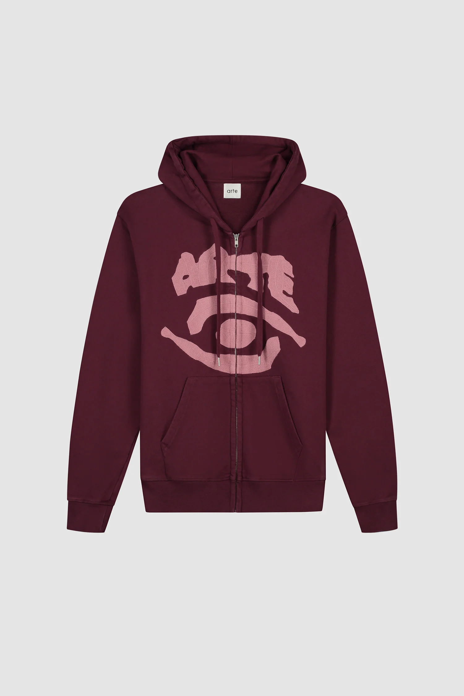 Eye Front Zip Hoodie - Bordeaux - Image 8