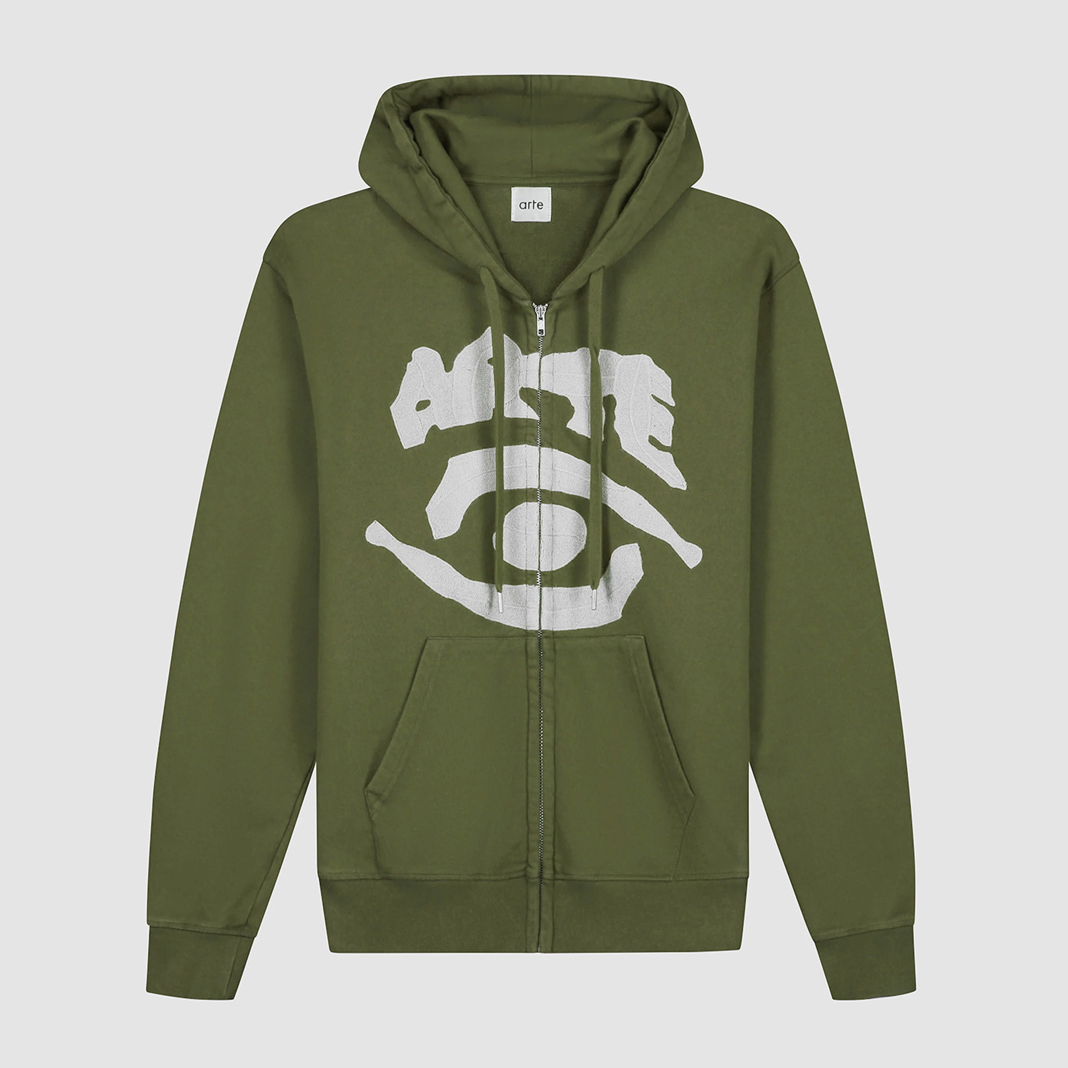 Eye Front Zip Hoodie - Green