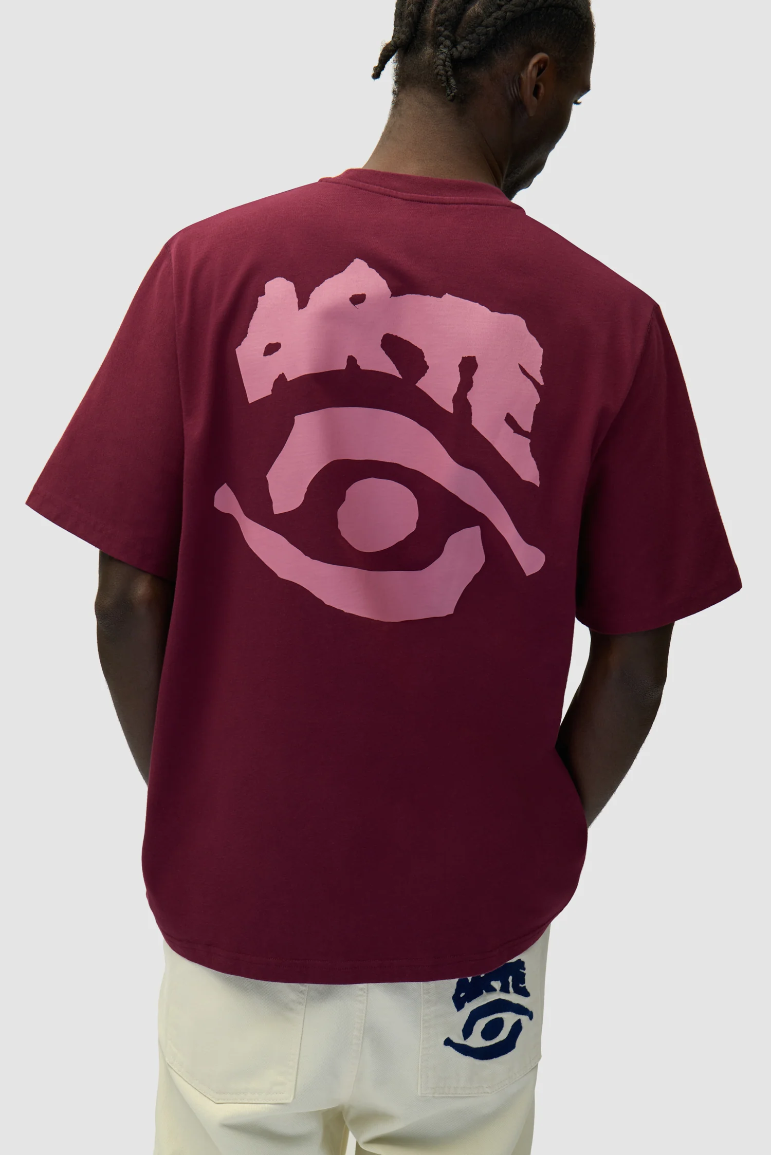 Eye Print T-shirt - Bordeaux - Image 7