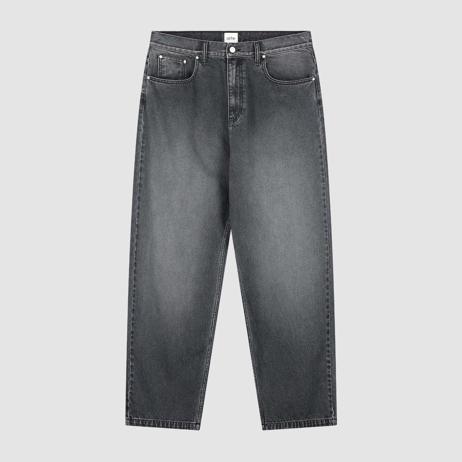 Fade Wash Baggy Pants - Black