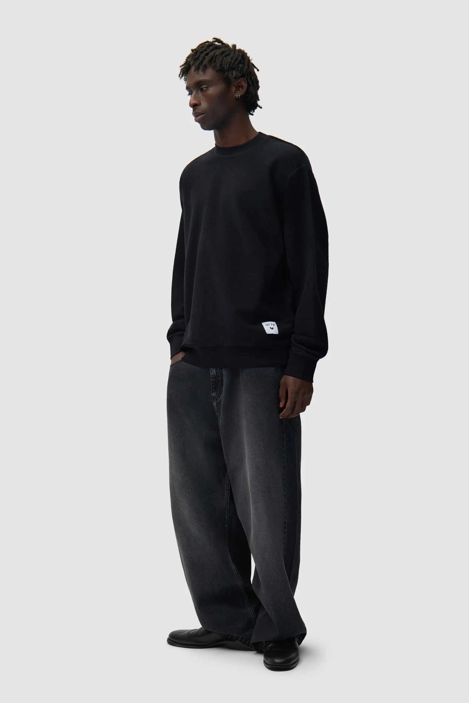Fade Wash Baggy Pants - Black - Image 6