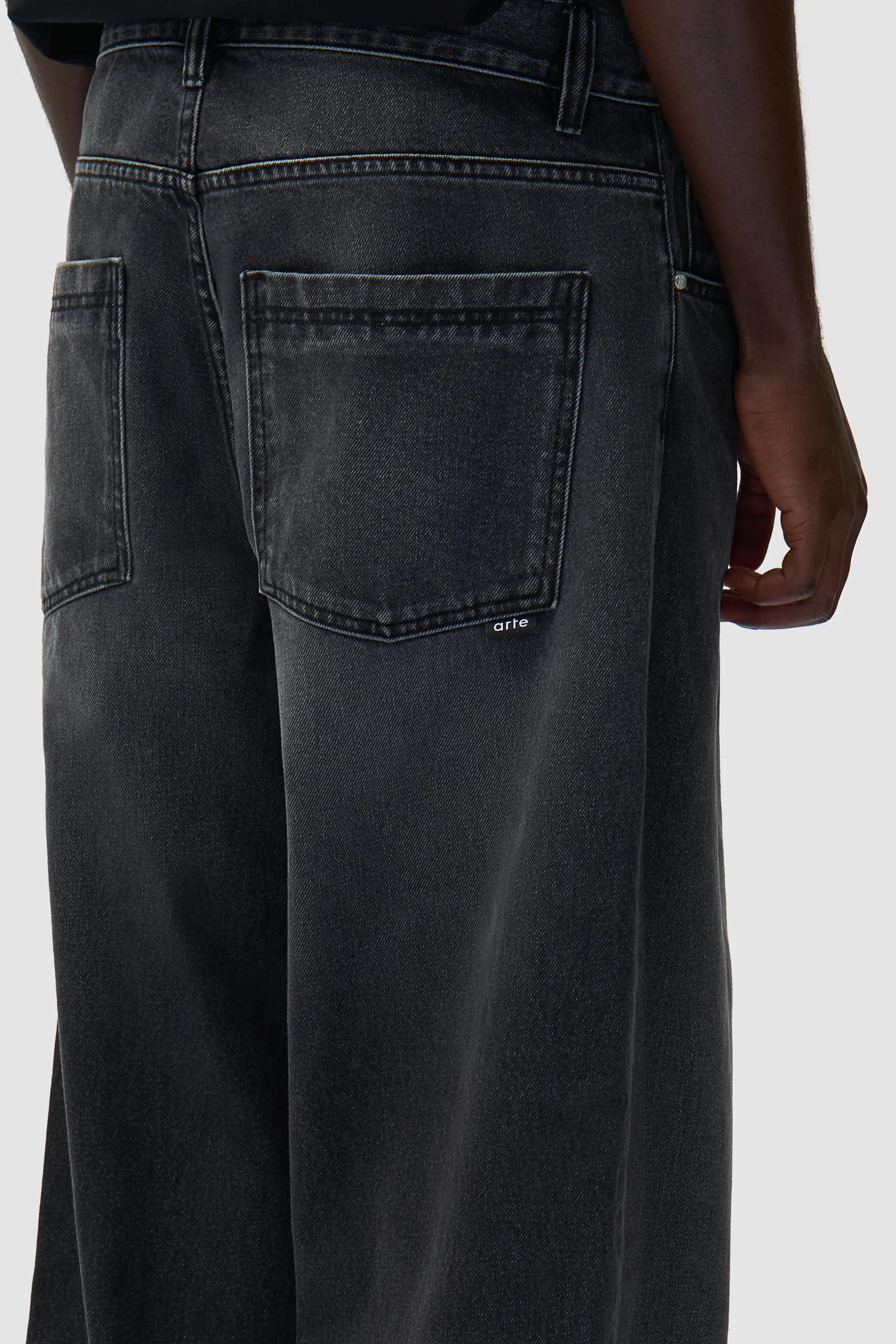 Fade Wash Baggy Pants - Black - Image 9
