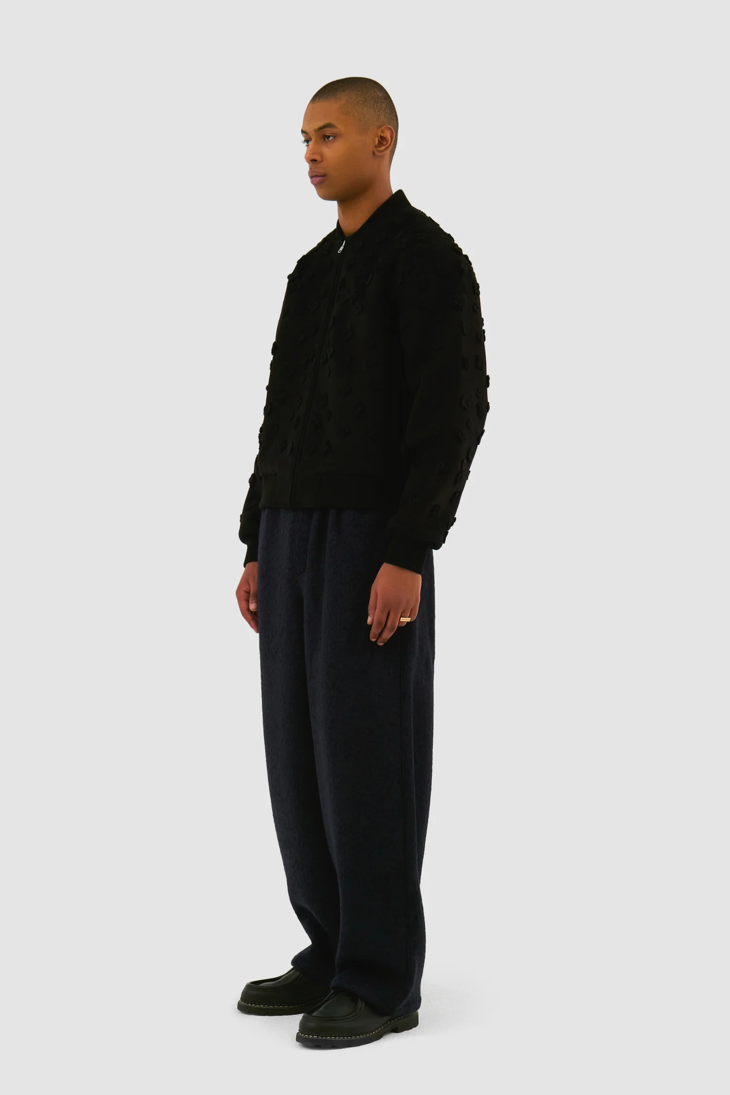 Flower Bomber Jacket - Black - Image 5