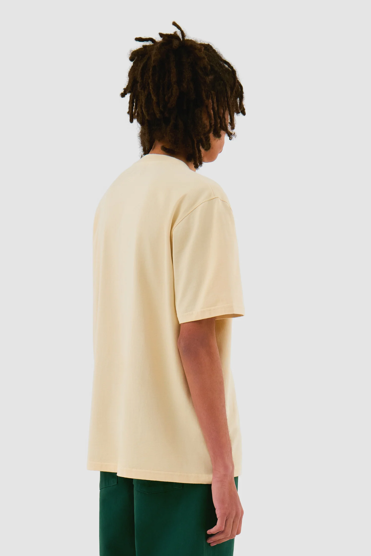 Flower Embroidery T-shirt - Cream - Image 3